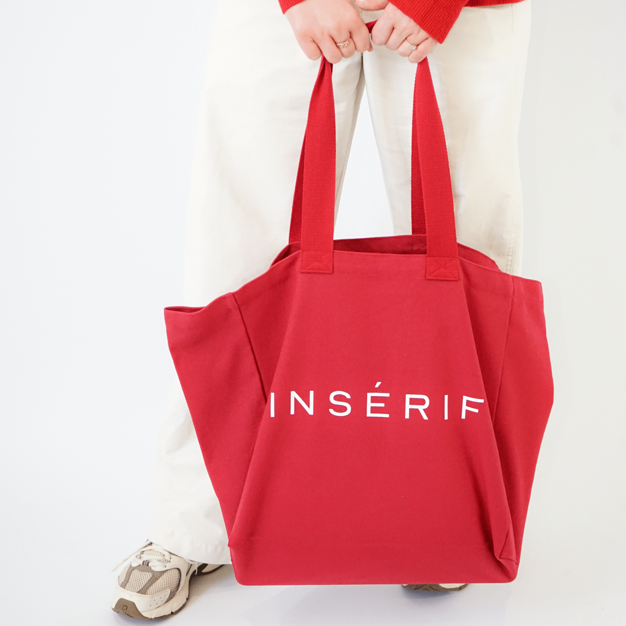 Red Oversized 100% Cotton Tote Bag