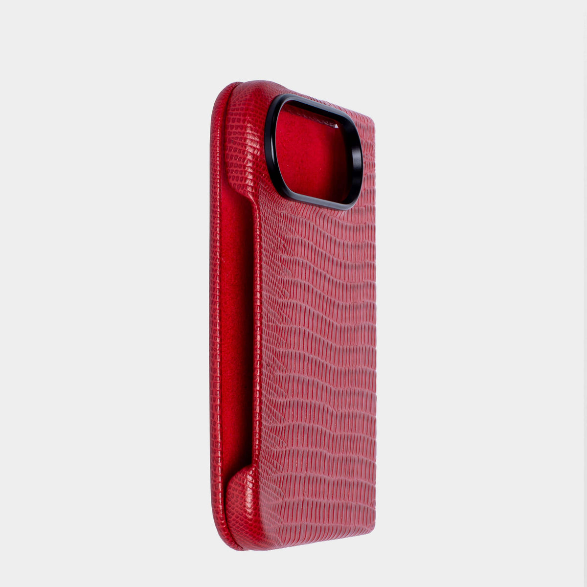 Violet Red MagSafe Lizard Leather Personalized Case iPhone Duo