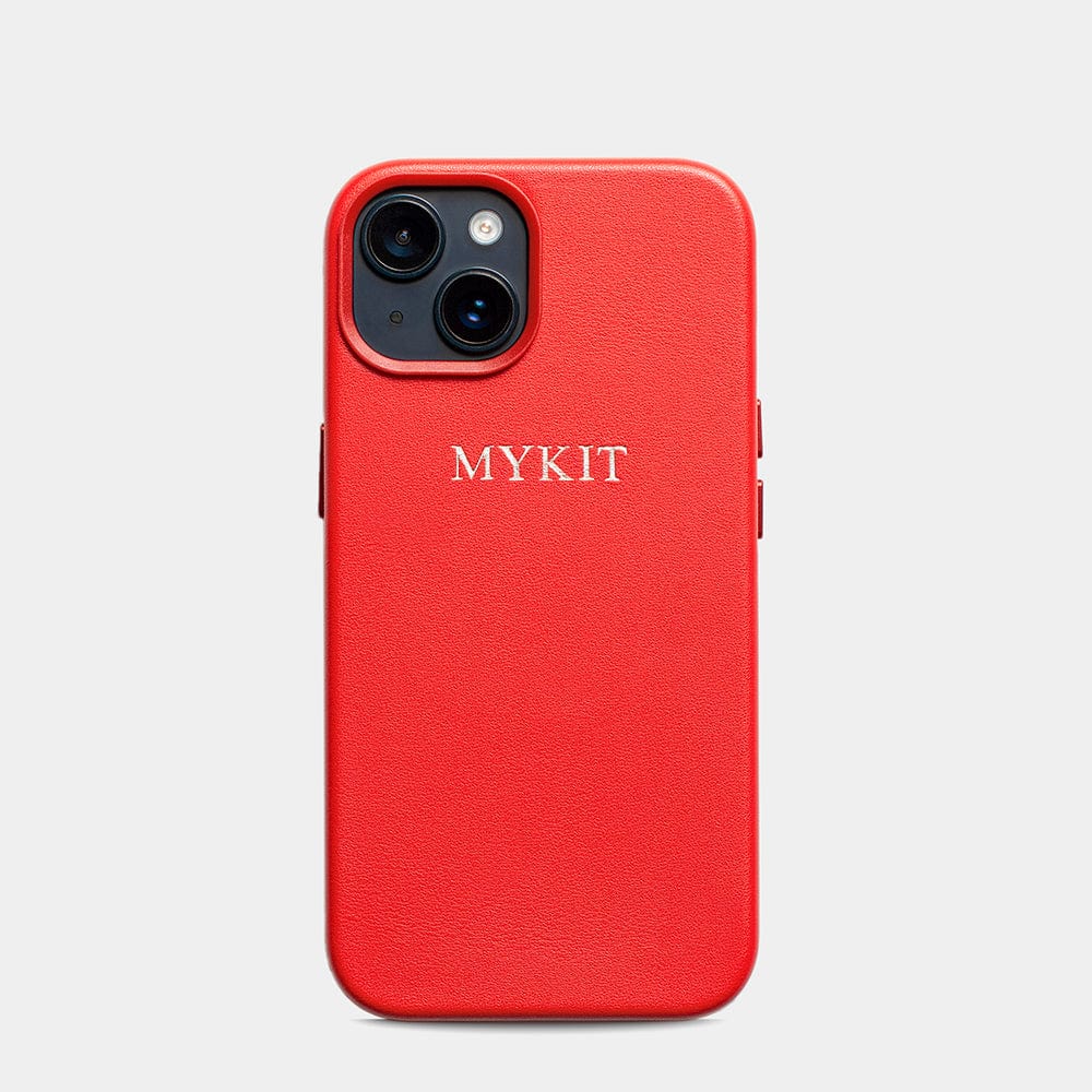 Red MagSafe Grain Texture Personalized Case