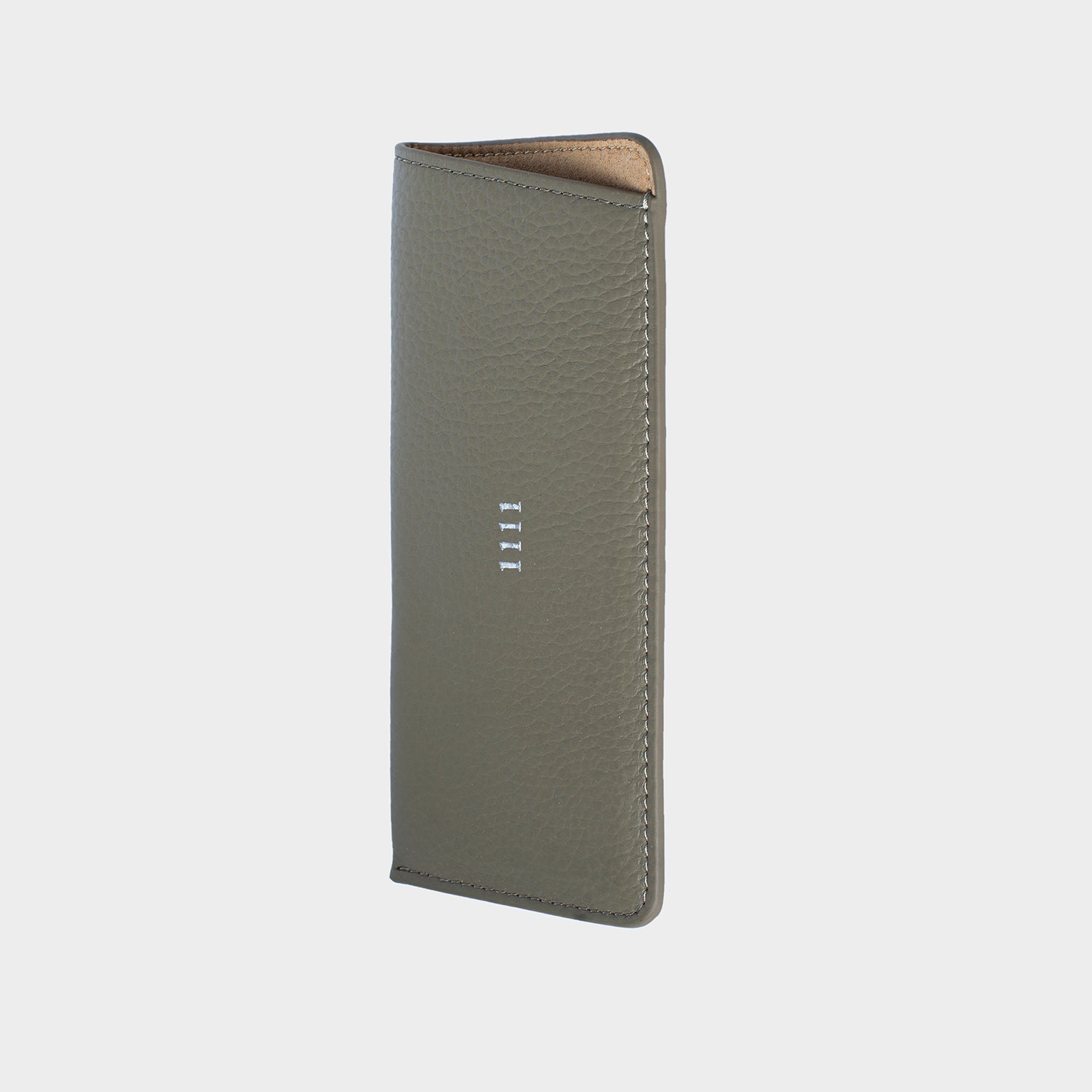 Taupe Leather Personalized Glasses Case