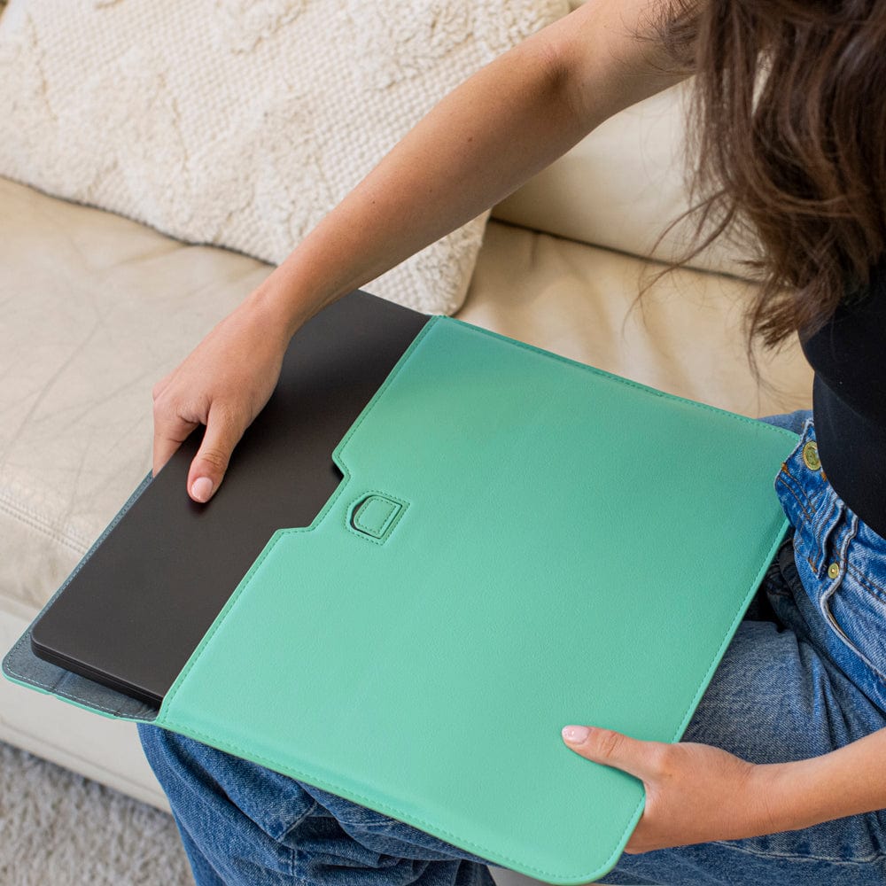 Teal Personalized Laptop Sleeve with Stand