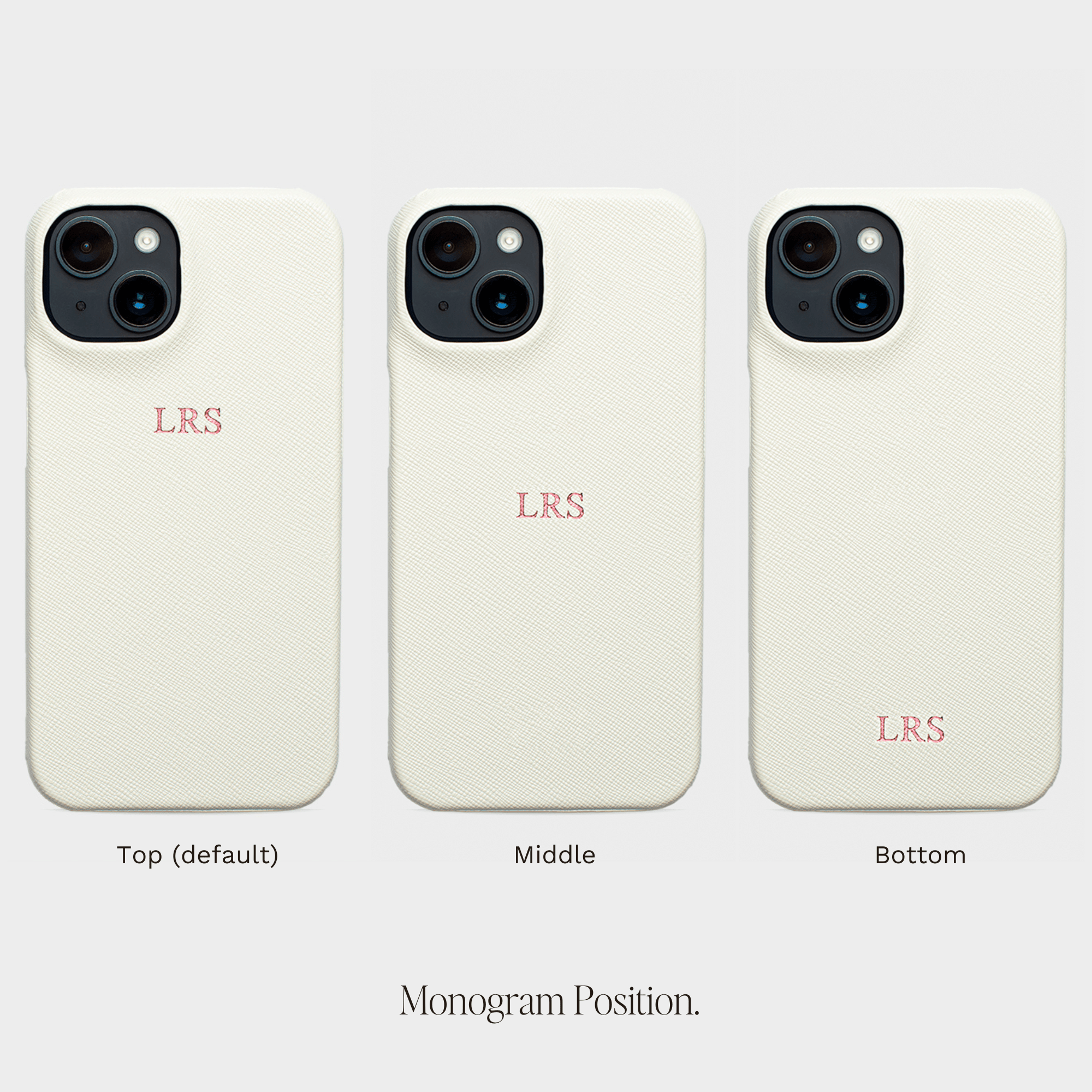 White Saffiano Texture Personalized Snap Case
