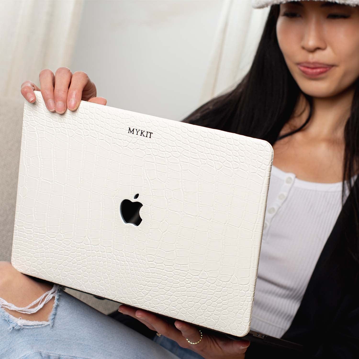 White Lizard MacBook Personalized Case