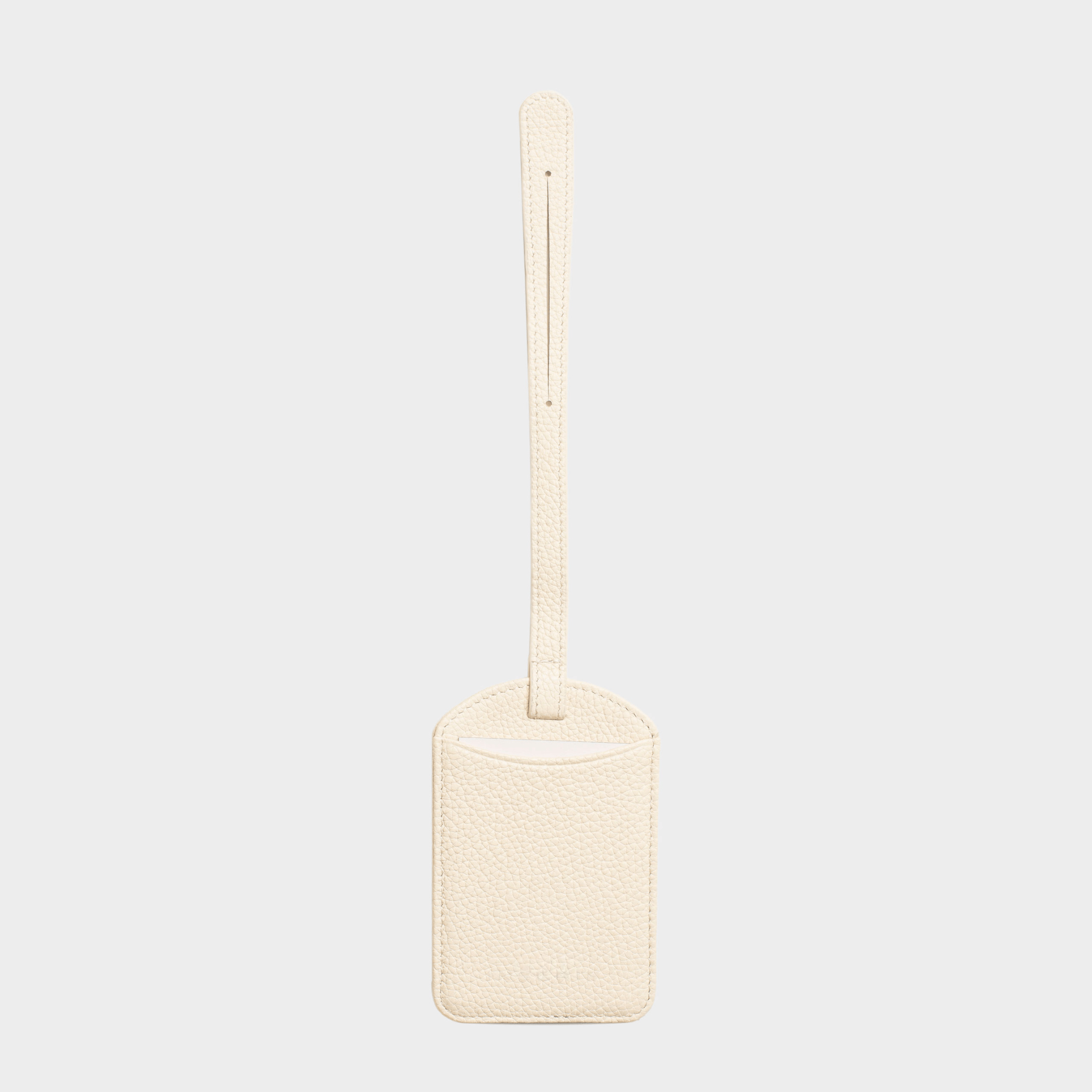 White Pebble Leather Personalized Luggage Tag