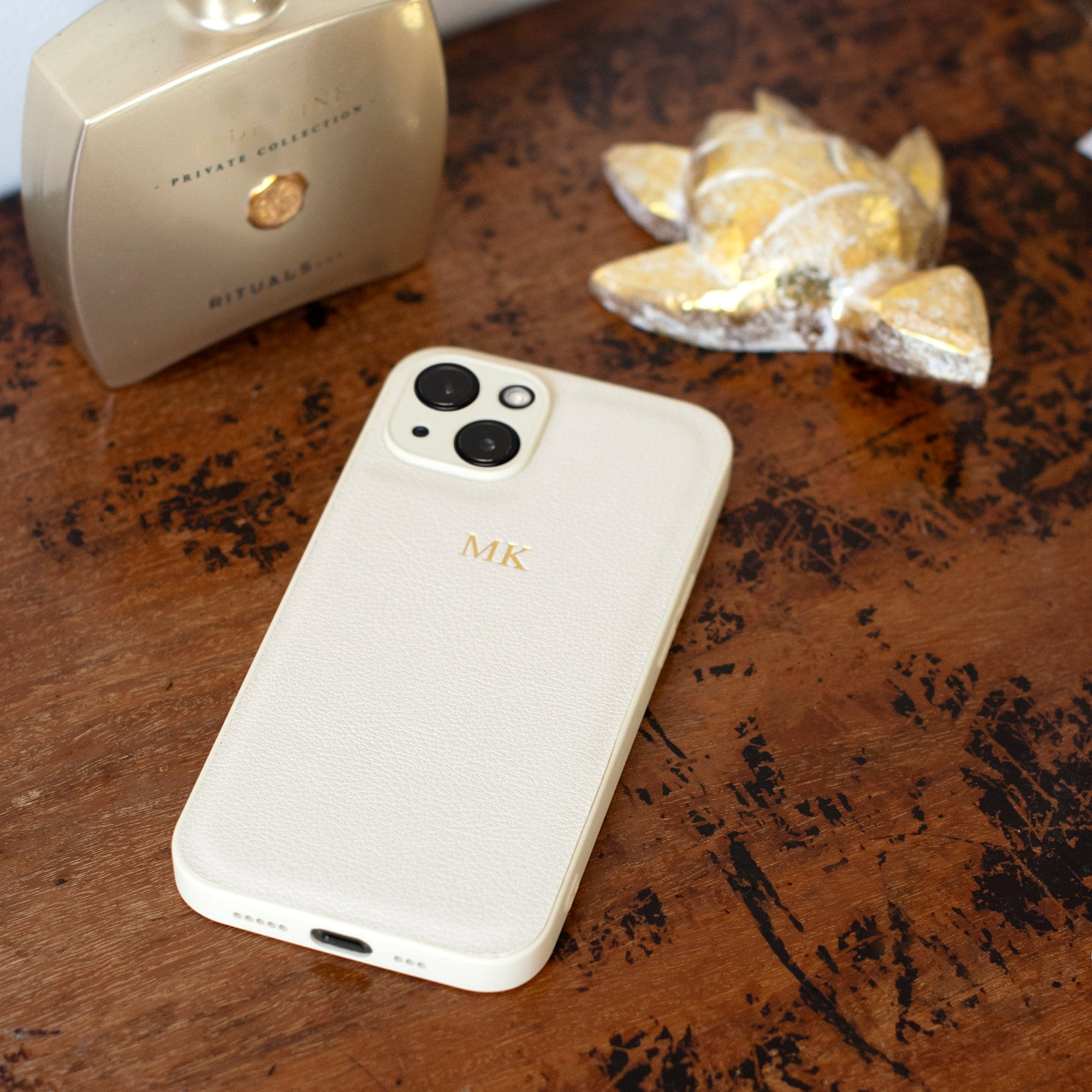 White Padded Personalized Monogram Case