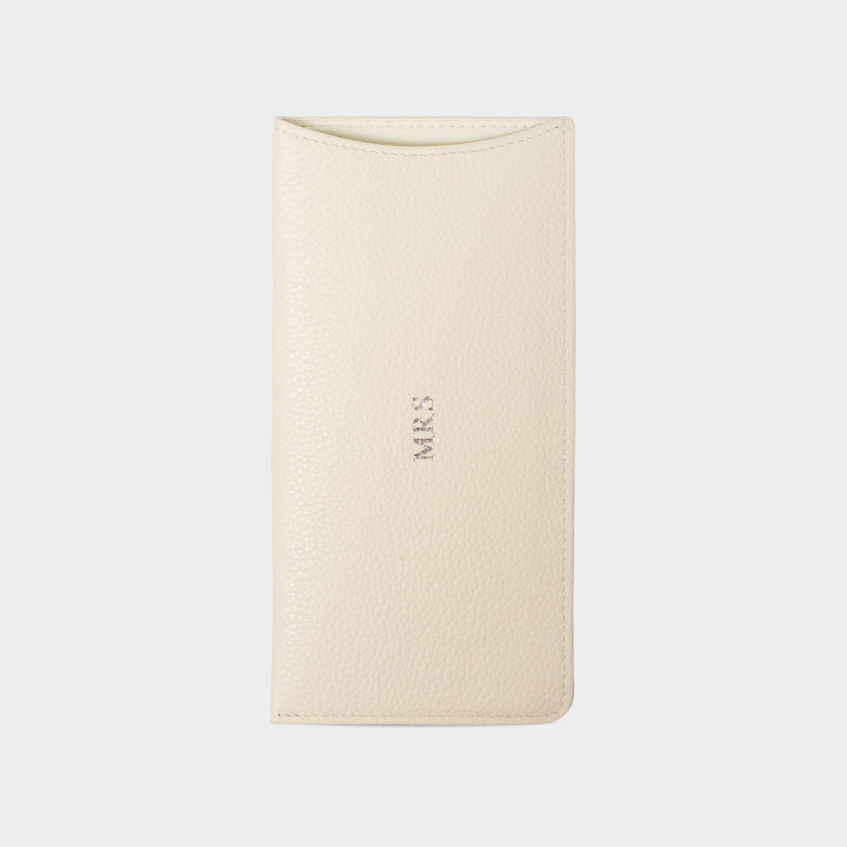 White Pebble Leather Personalized Glasses Case