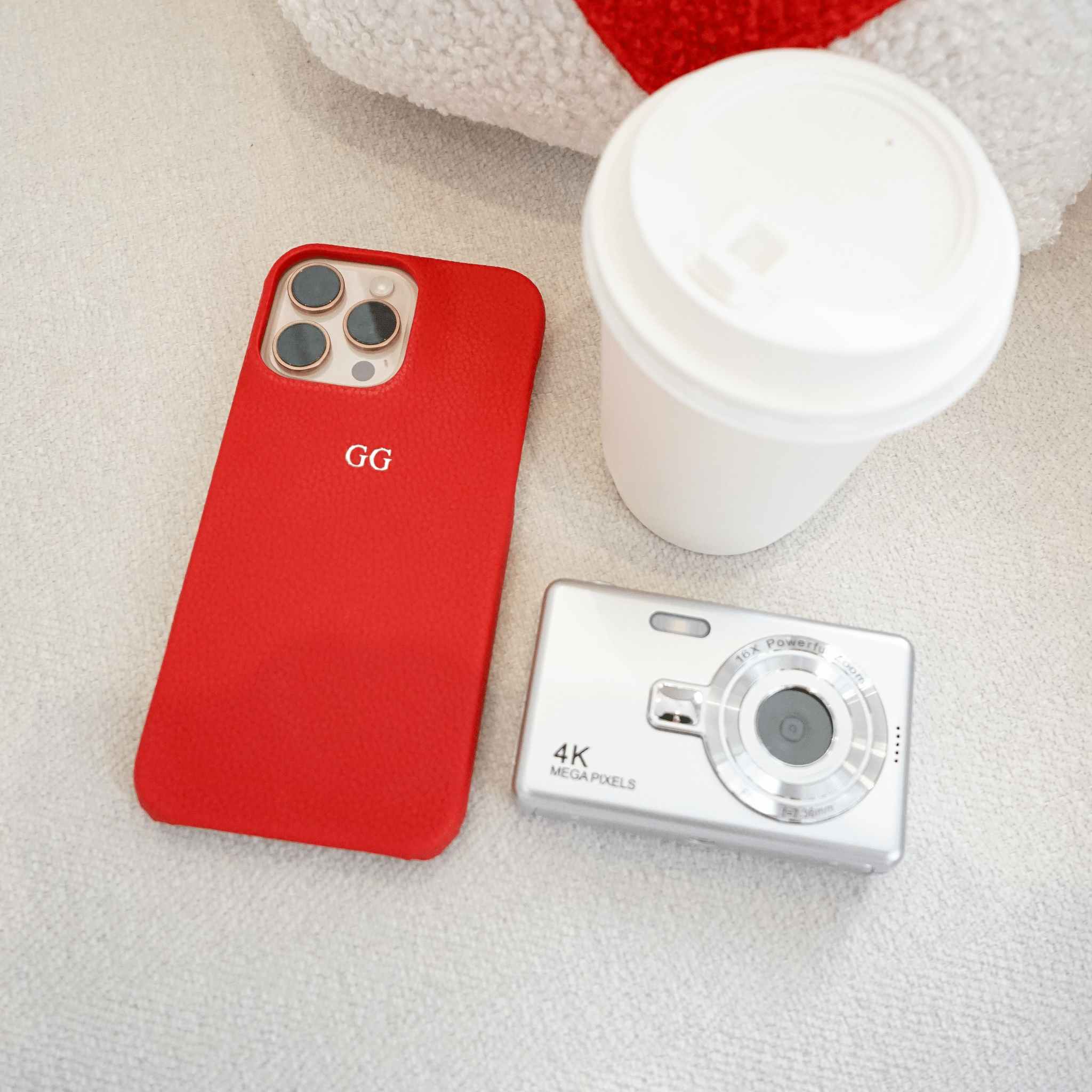 Red Pebble Texture Personalized Snap Case