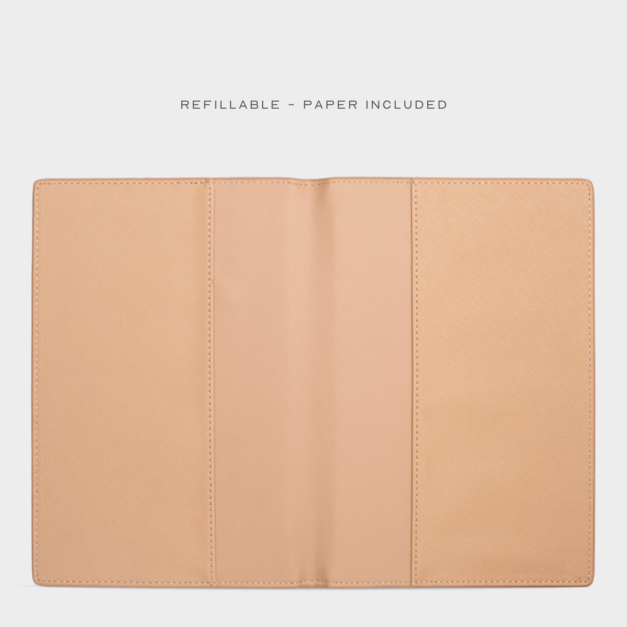 Beige Saffiano Texture Personalized Notebook
