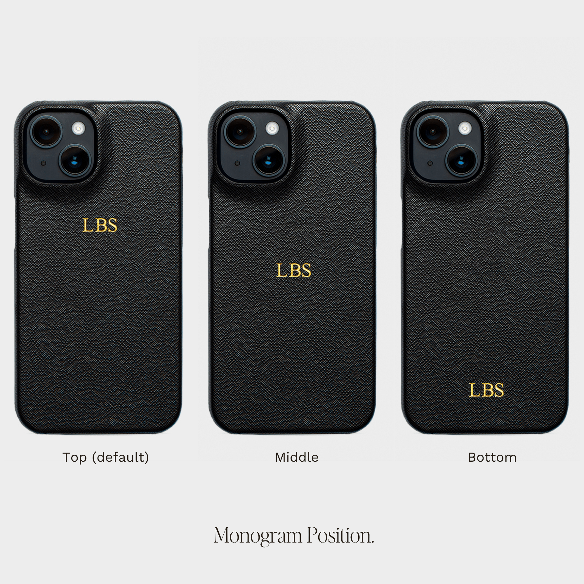 Black Saffiano Texture Personalized Snap Case