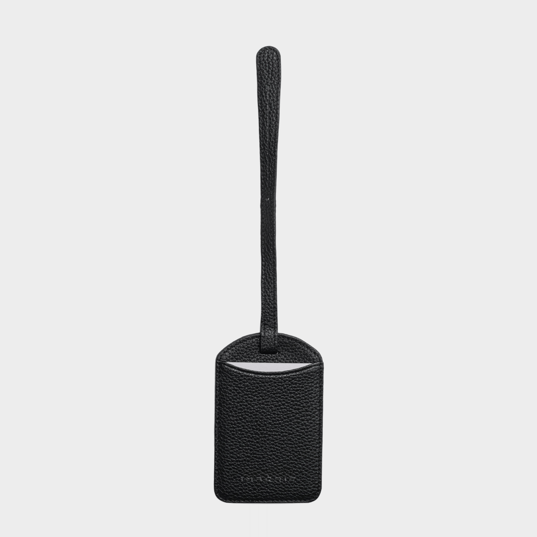 Black Pebble Leather Personalized Luggage Tag