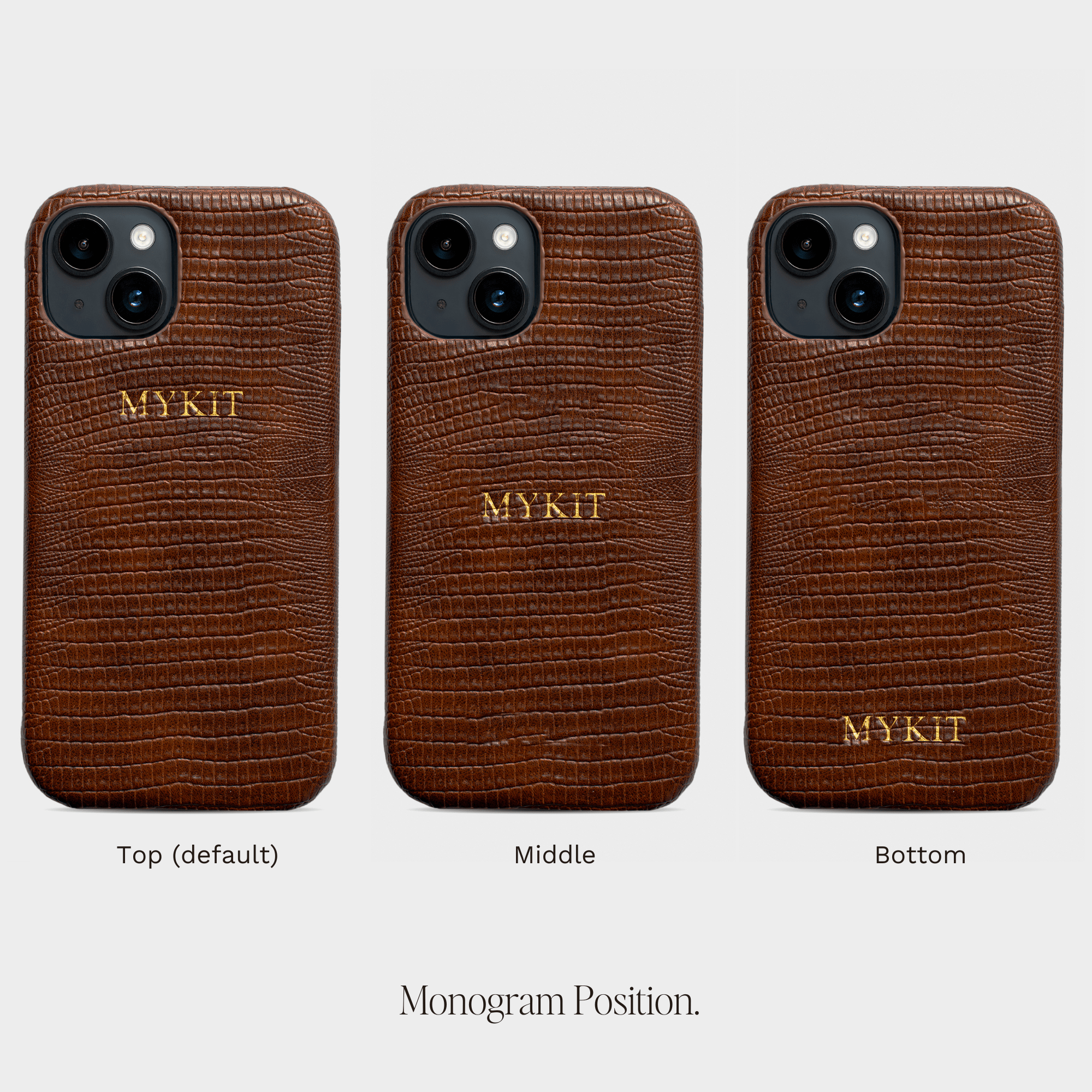 Dark Brown Lizard Texture Personalized Snap Case