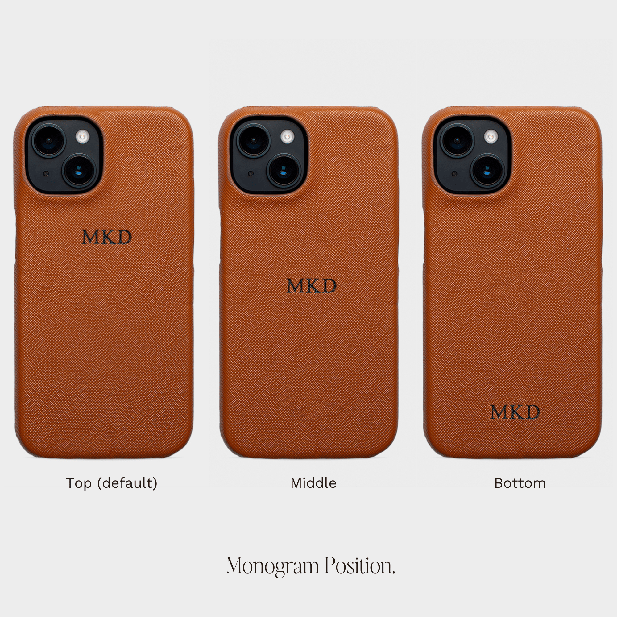 Tan Saffiano Texture Personalized Snap Case