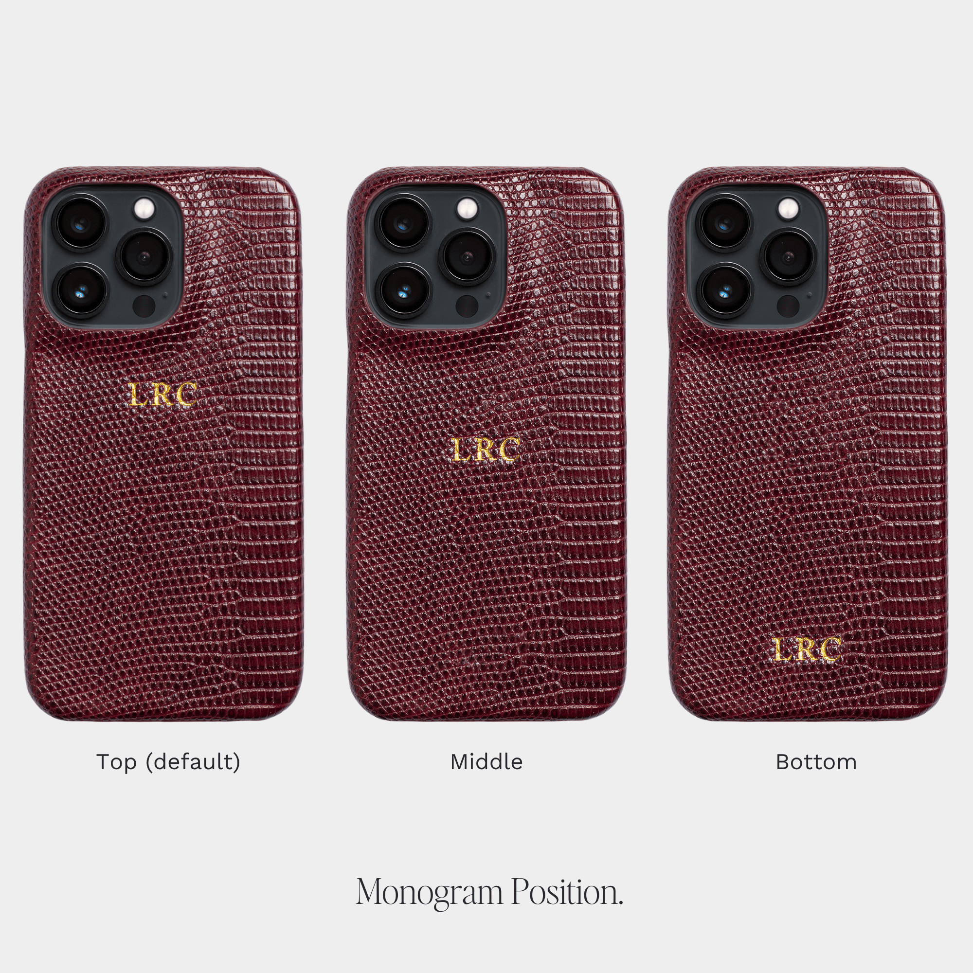 Burgundy Lizard Texture Personalized Snap Case