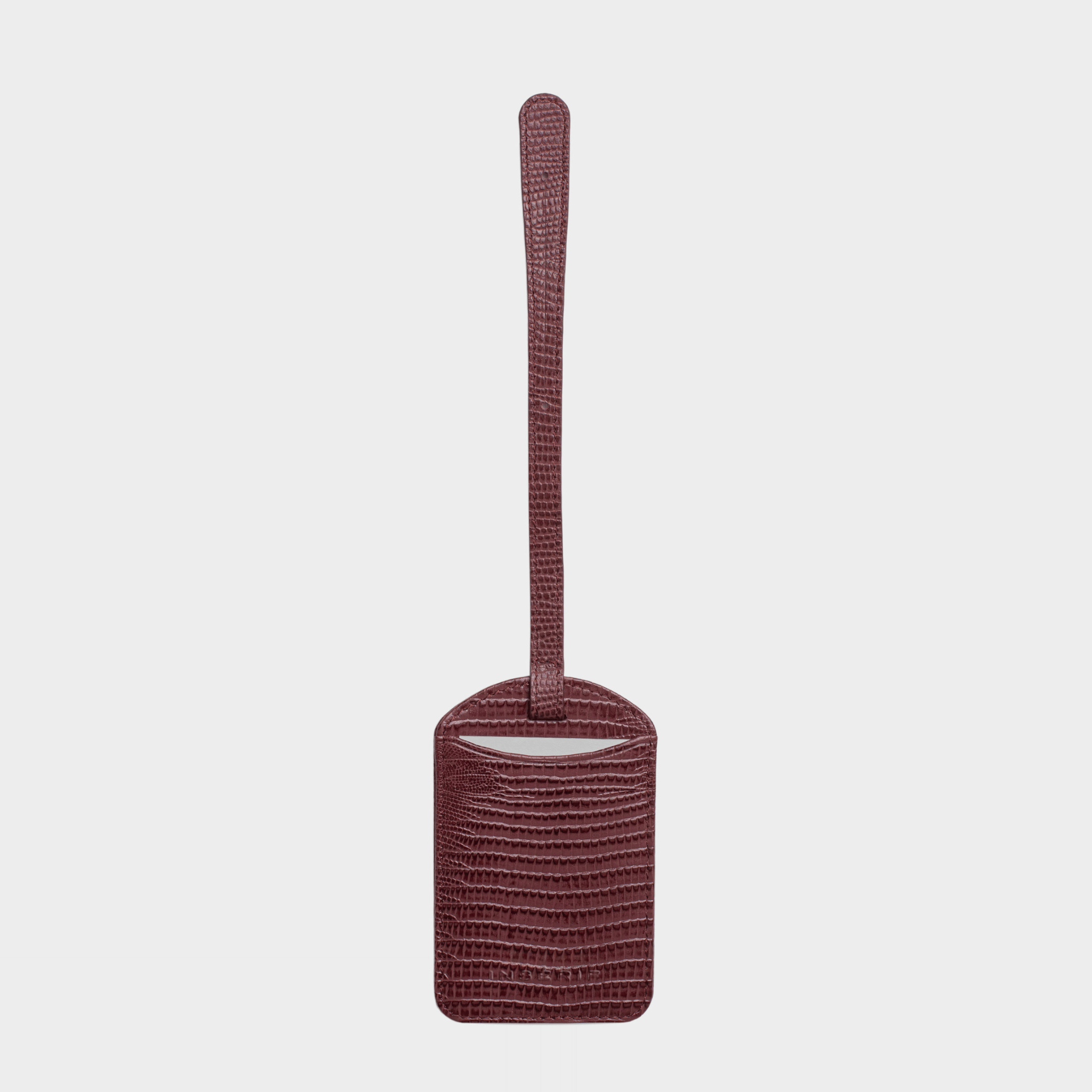 Burgundy Lizard Leather Personalized Luggage Tag