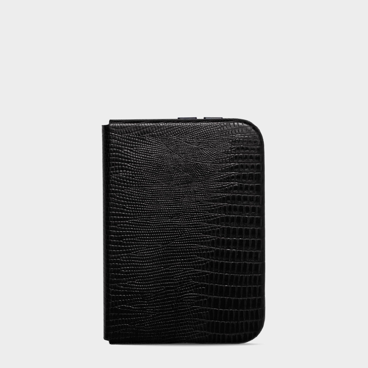 Black MagSafe Lizard Leather Personalized Case iPhone Duo