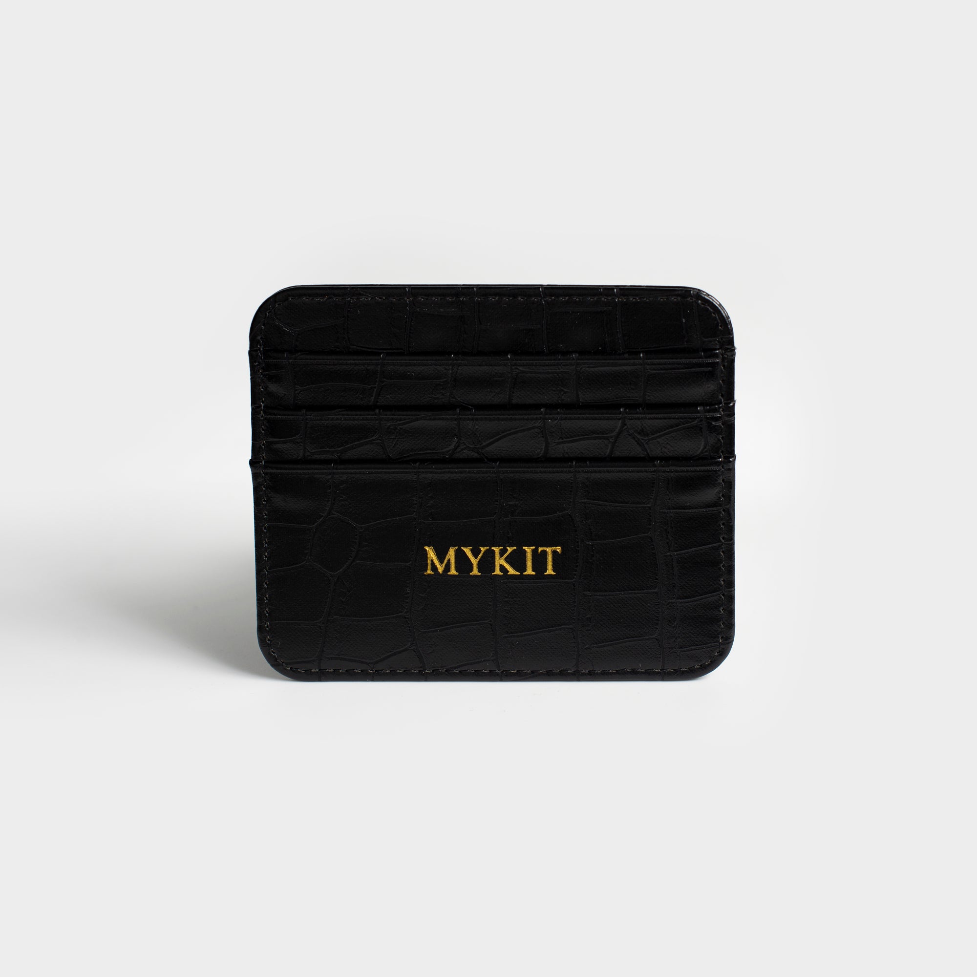 Black Lizard Texture Personalized Card Holder