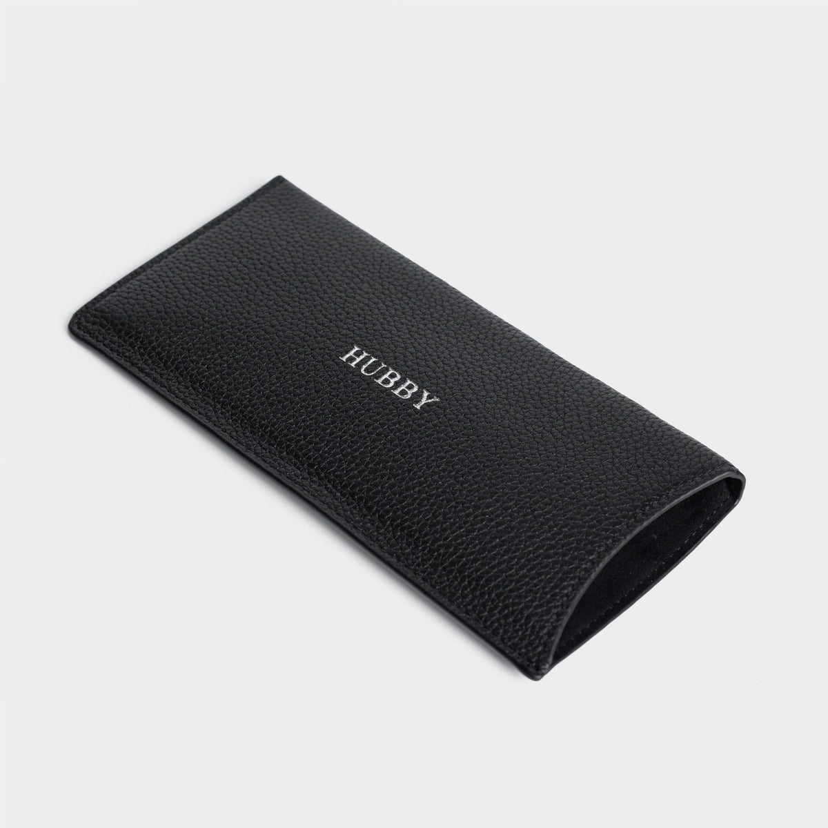 Black Pebble Leather Personalized Glasses Case