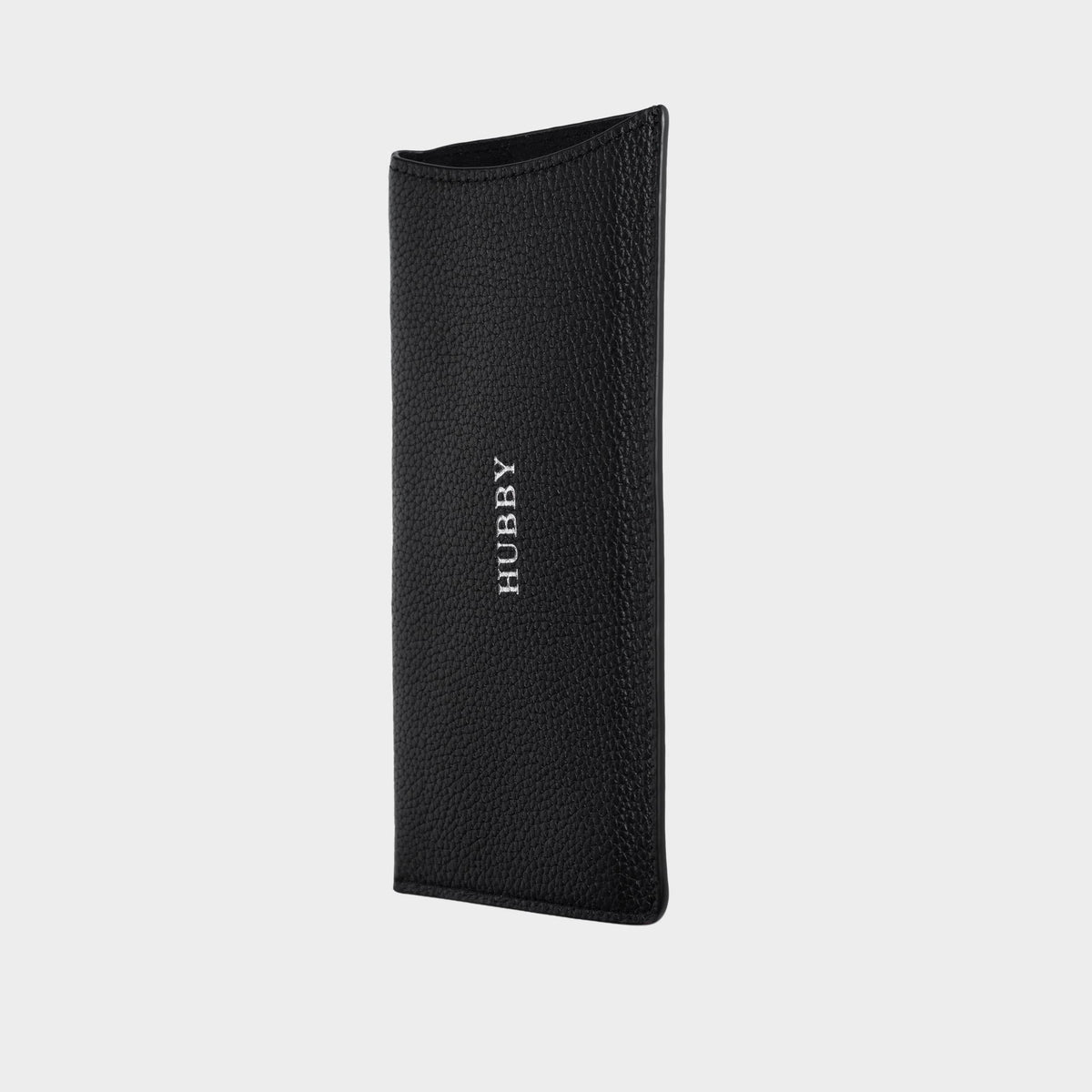 Black Pebble Leather Personalized Glasses Case