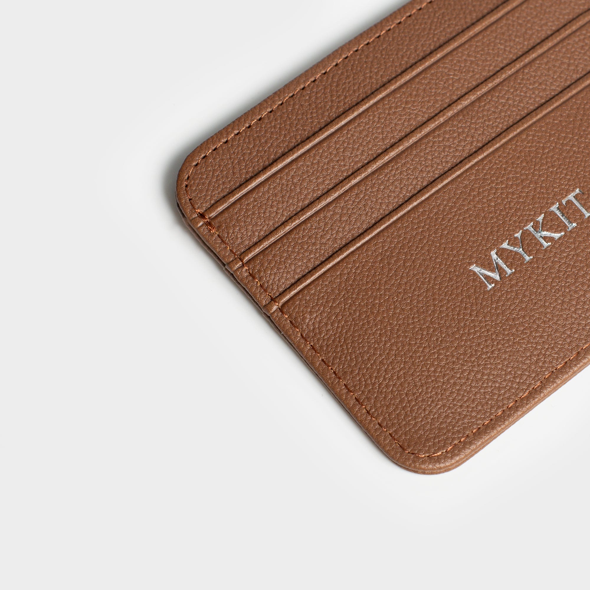 Brown Grain Texture Personalized Card Holder