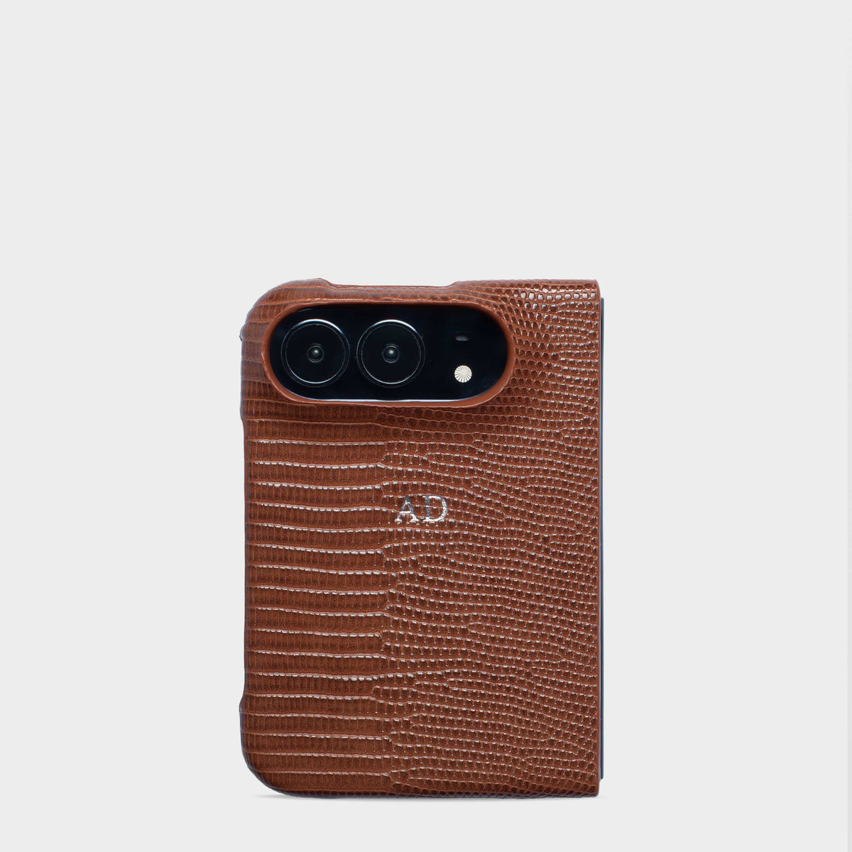 Dark Brown Lizard Texture Personalized Snap Case iPhone Duo