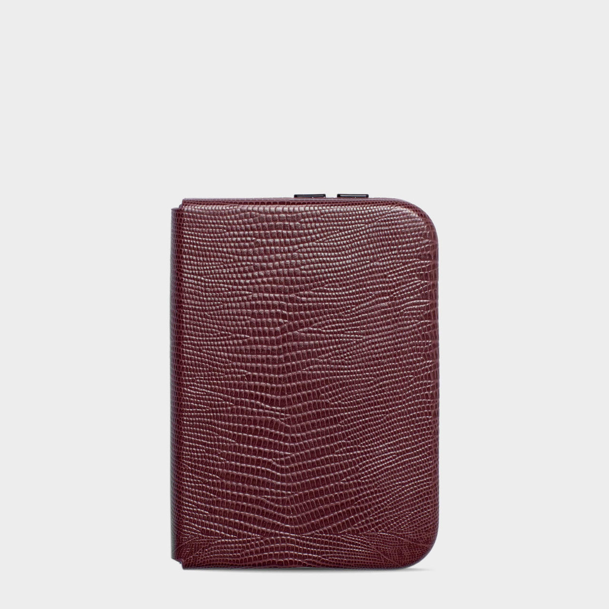 Burgundy MagSafe Lizard Leather Personalized Case iPhone Duo