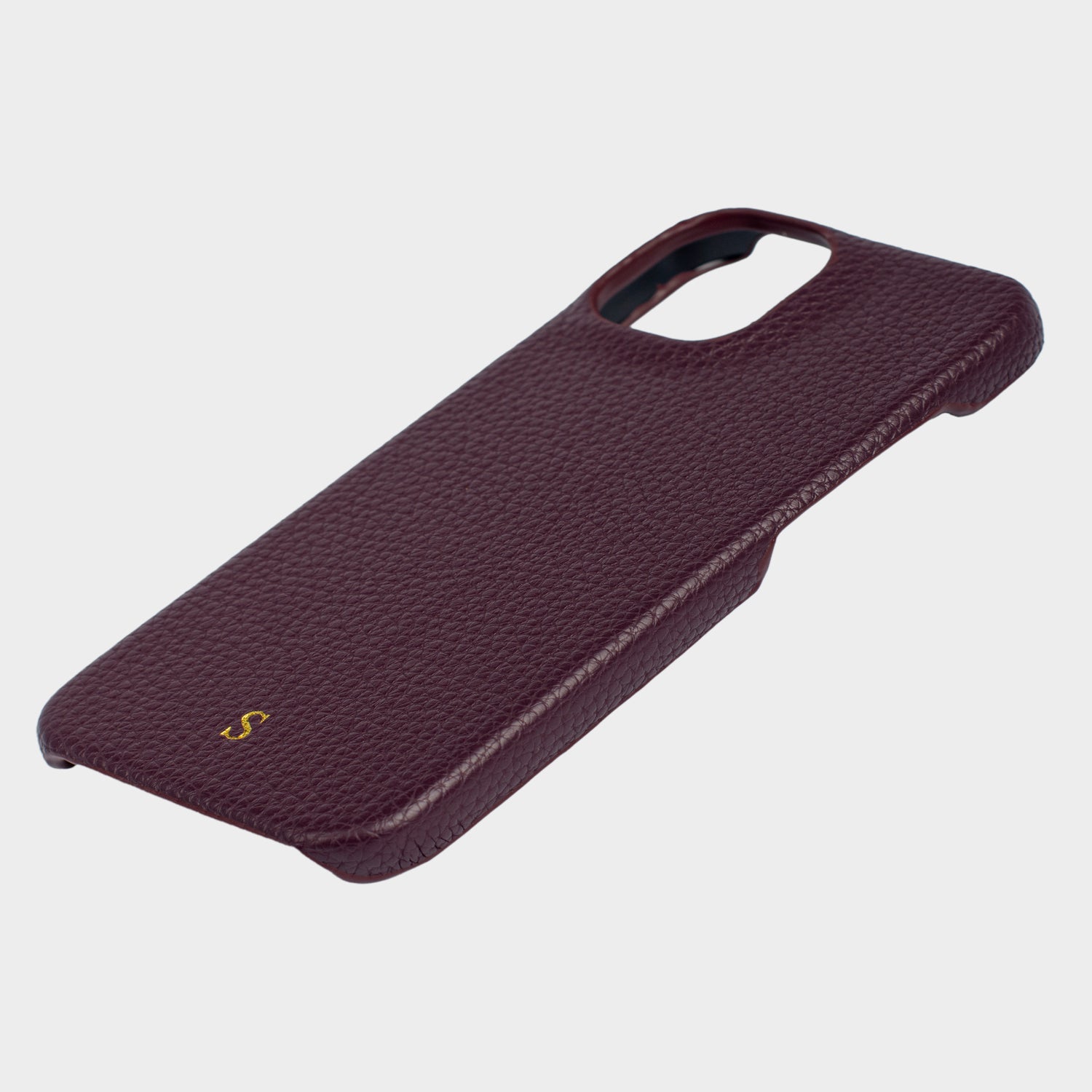 Burgundy Pebble Texture Personalized Snap Case