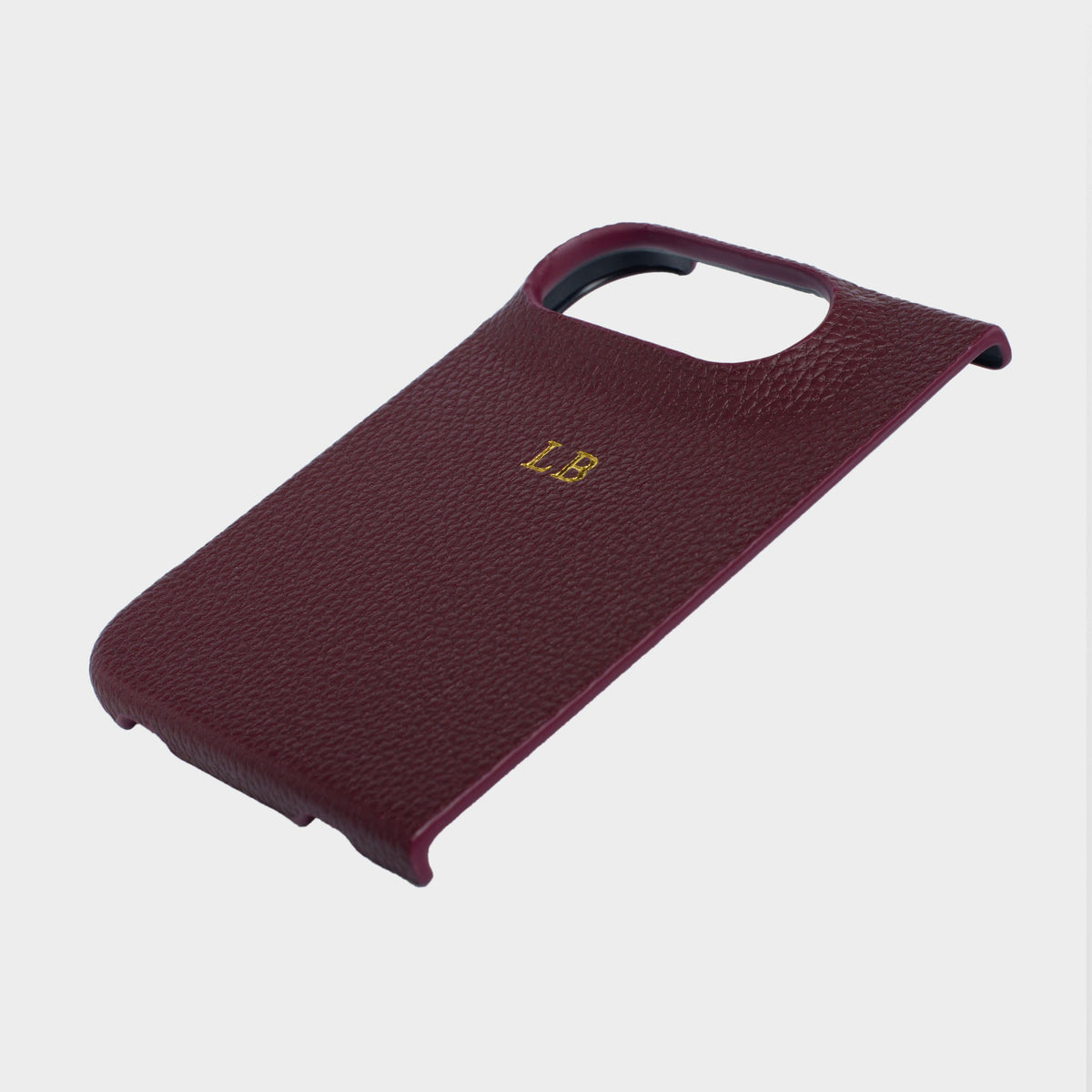 Burgundy Pebble Texture Personalized Snap Case iPhone Duo