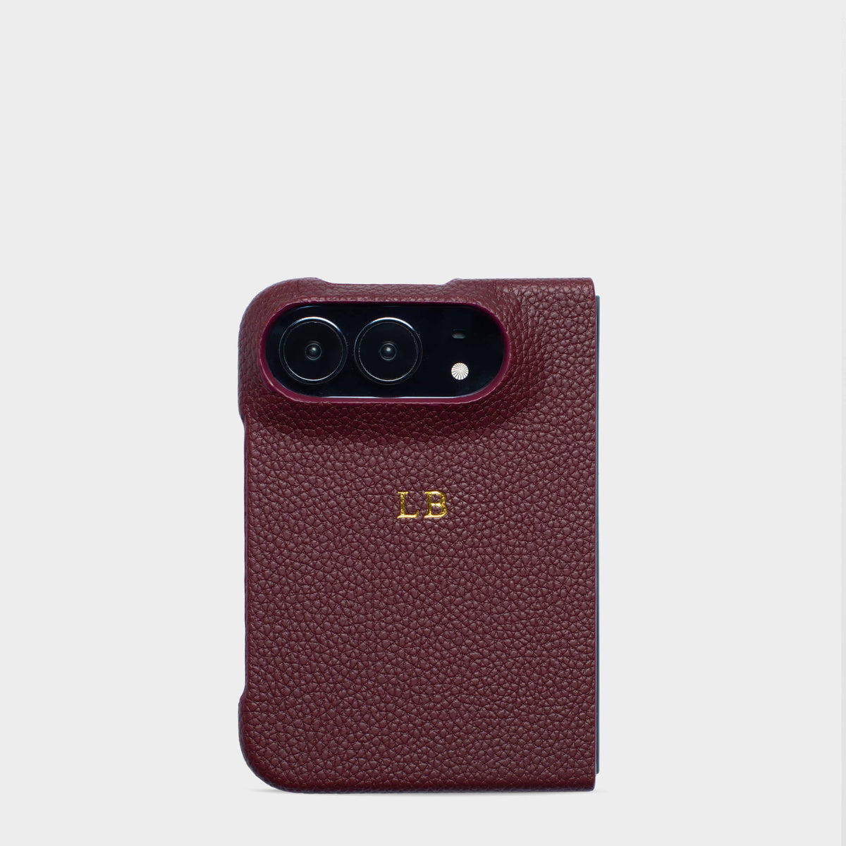 Burgundy Pebble Texture Personalized Snap Case iPhone Duo