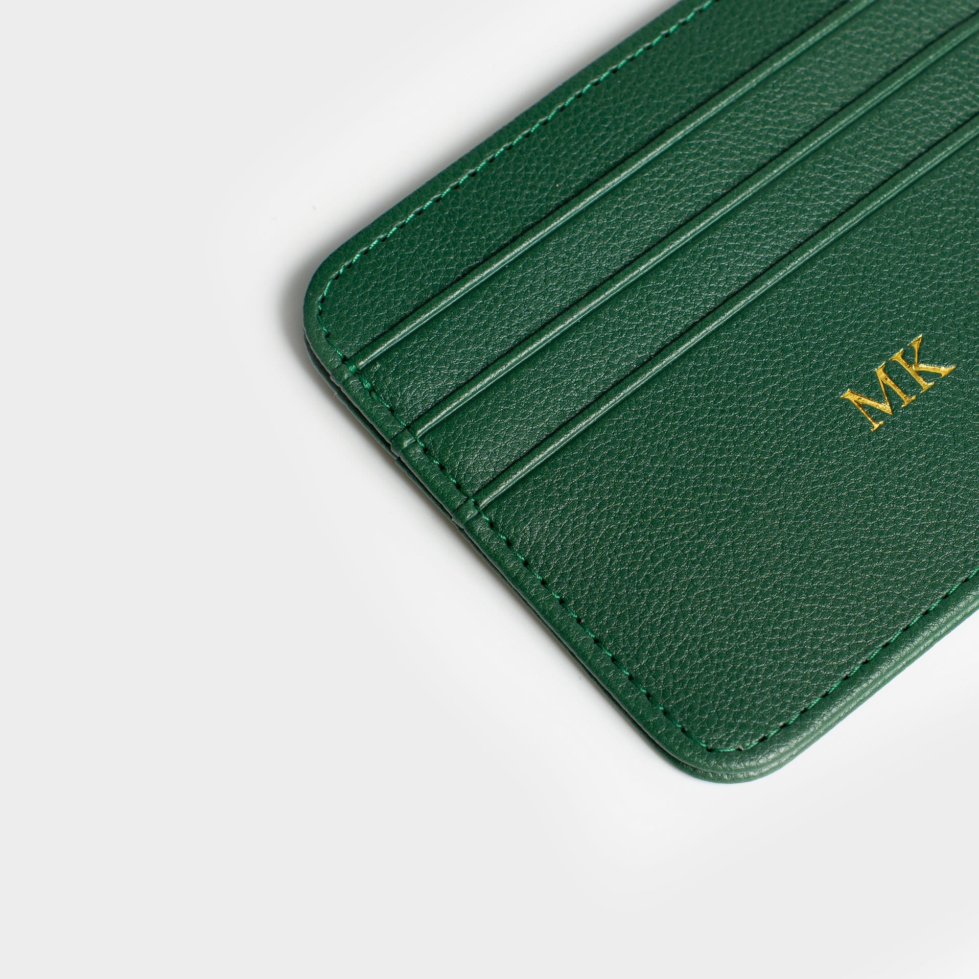 Dark Green Texture Grain Personalized Card Holder