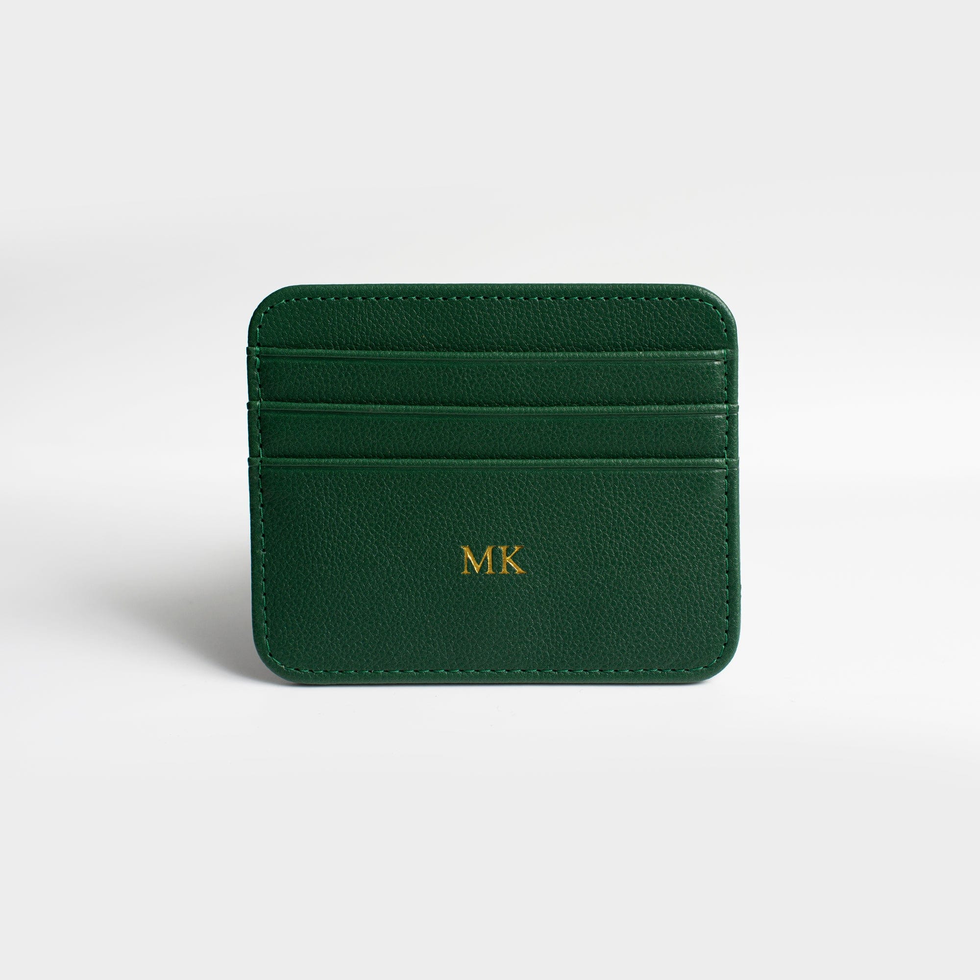 Dark Green Texture Grain Personalized Card Holder