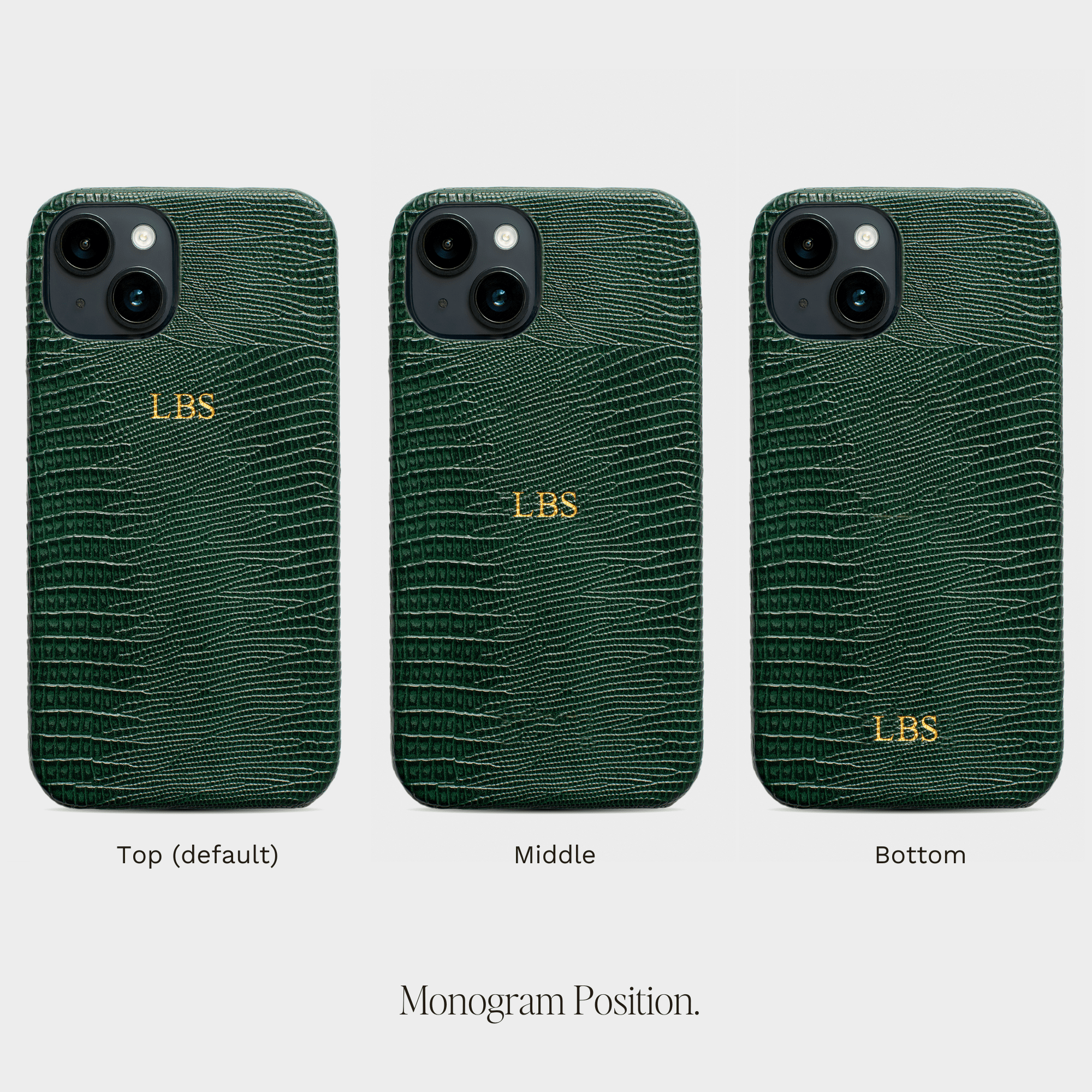 Dark Green Lizard Texture Personalized Snap Case