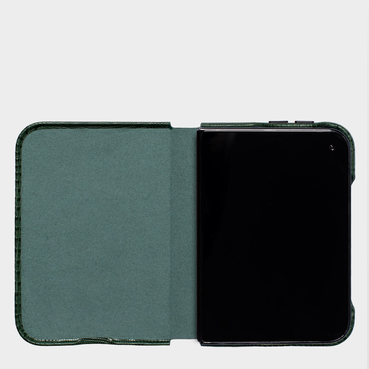 Dark Green MagSafe Lizard Leather Personalized Case iPhone Duo