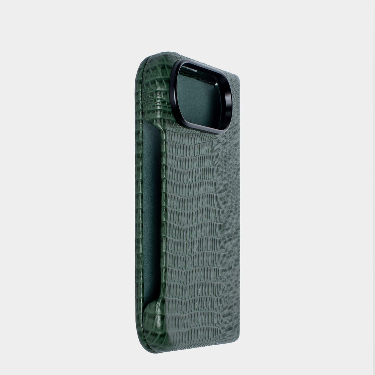 Dark Green MagSafe Lizard Leather Personalized Case iPhone Duo