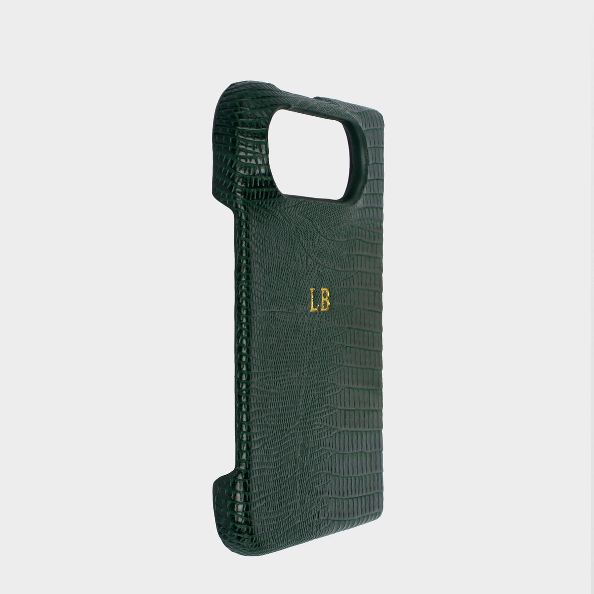 Dark Green Lizard Texture Personalized Snap Case iPhone Duo