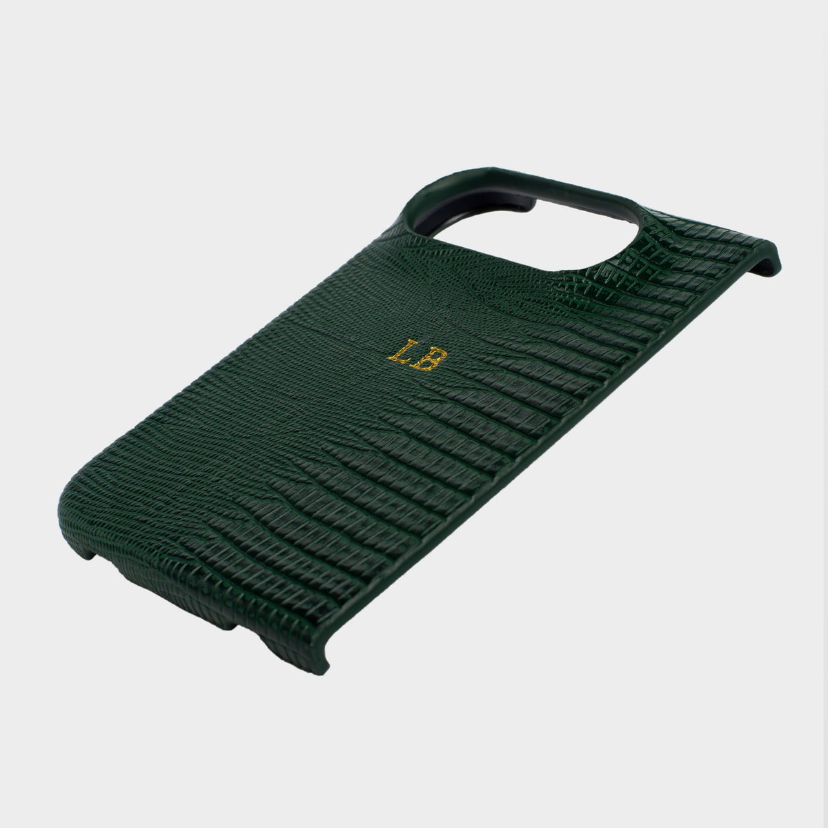 Dark Green Lizard Texture Personalized Snap Case iPhone Duo