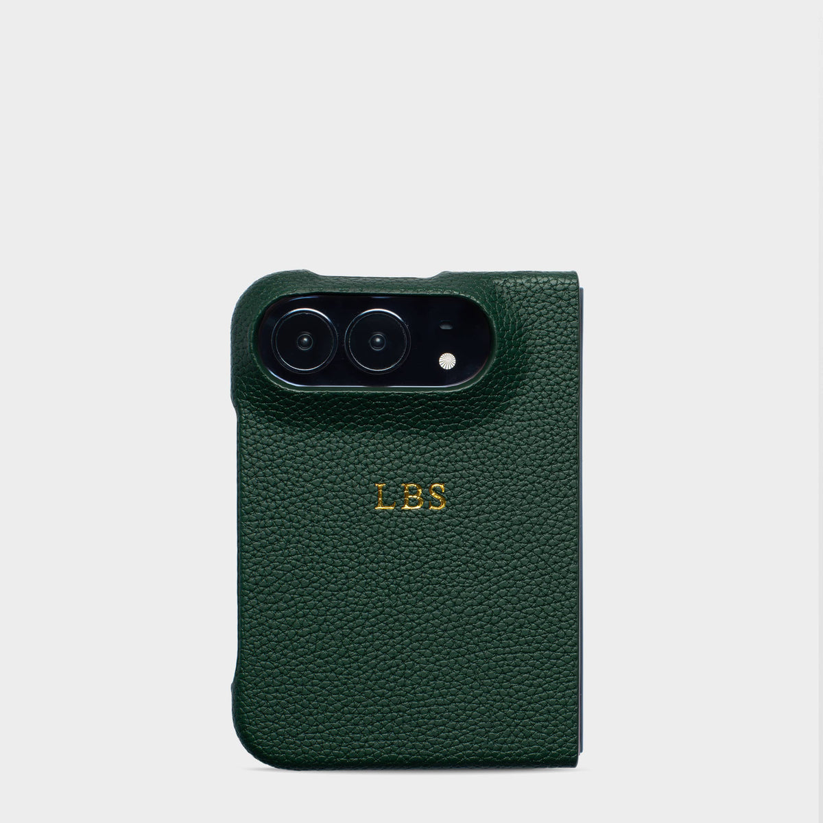 Dark Green Pebble Texture Personalized Snap Case iPhone Duo