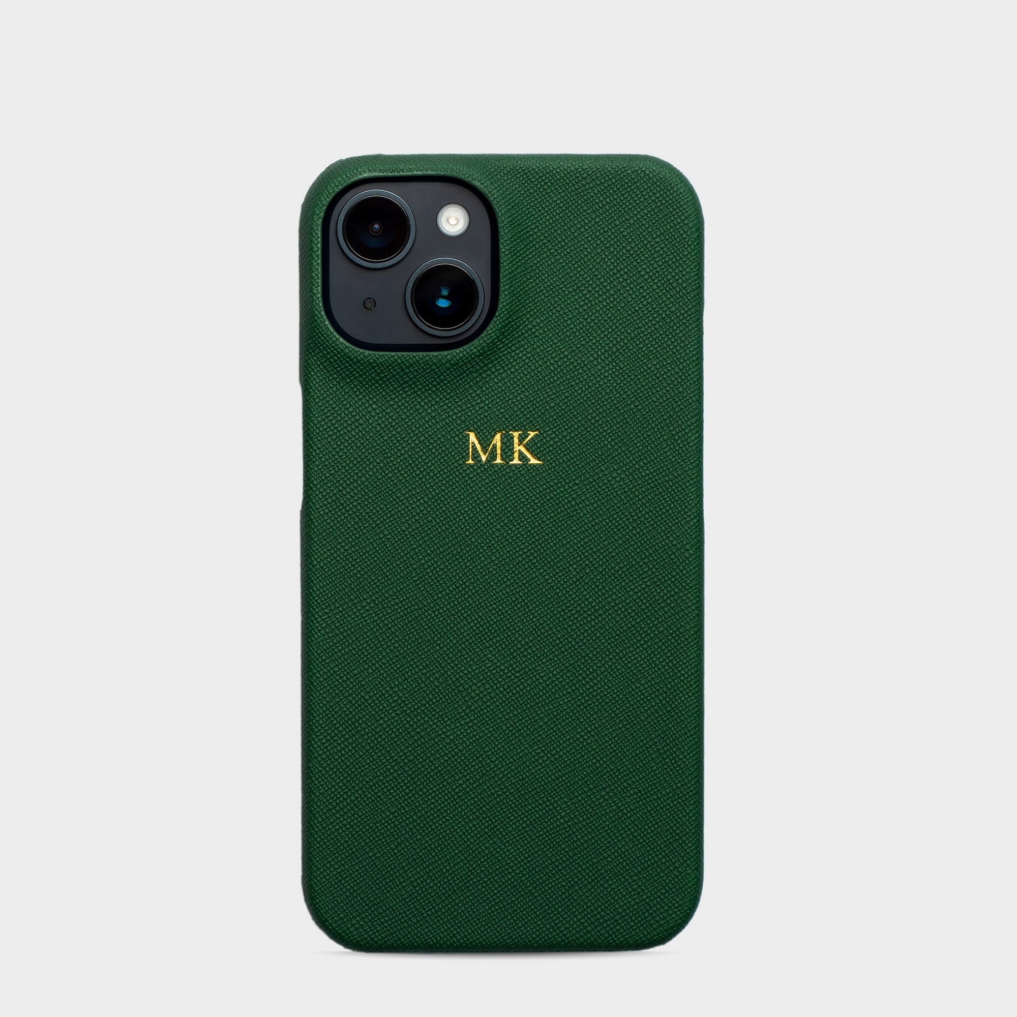 Dark Green Saffiano Texture Personalized Snap Case