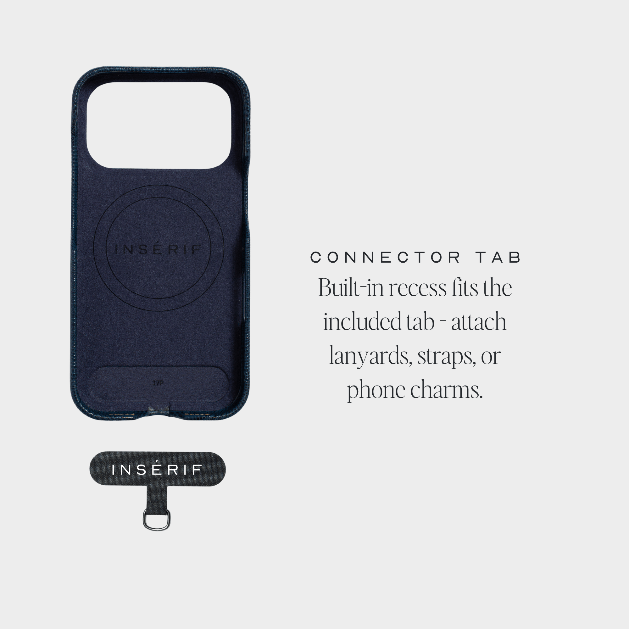 Navy MagSafe Lizard Leather Personalized Case