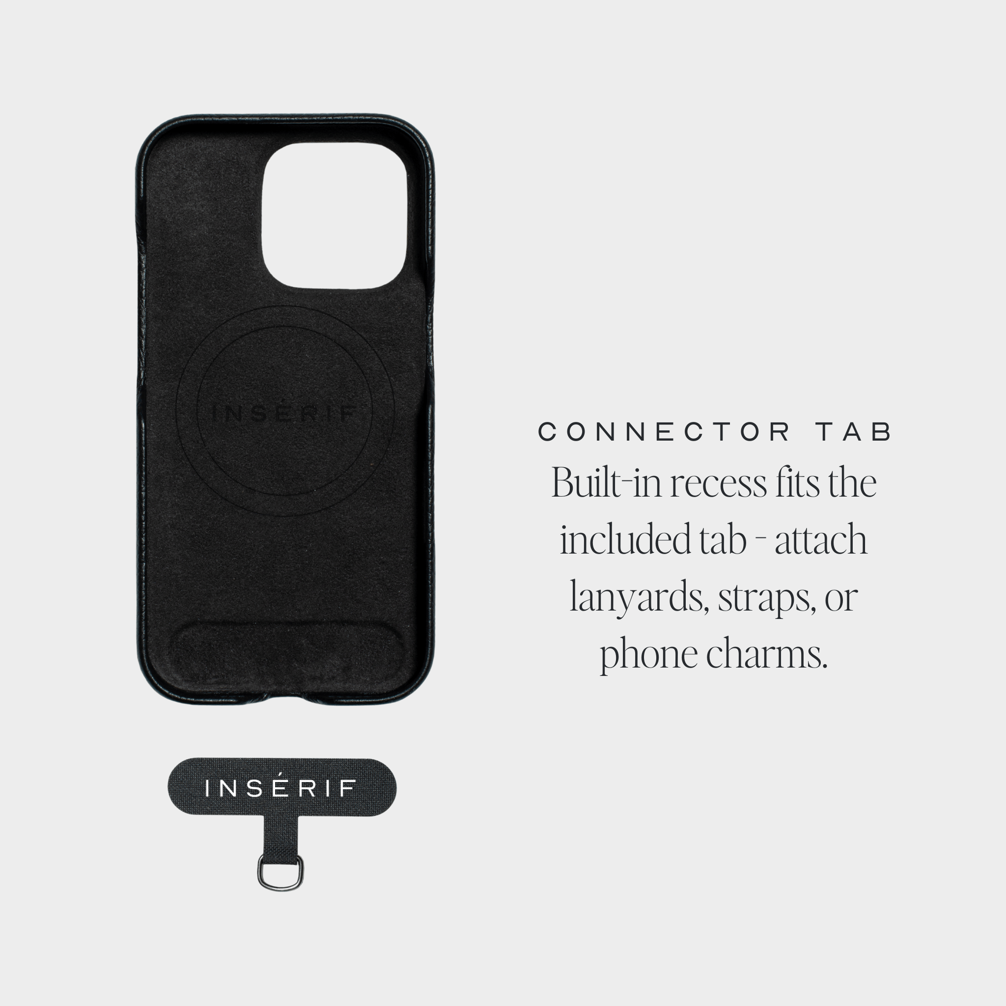 Black MagSafe Pebble Leather Personalized Case