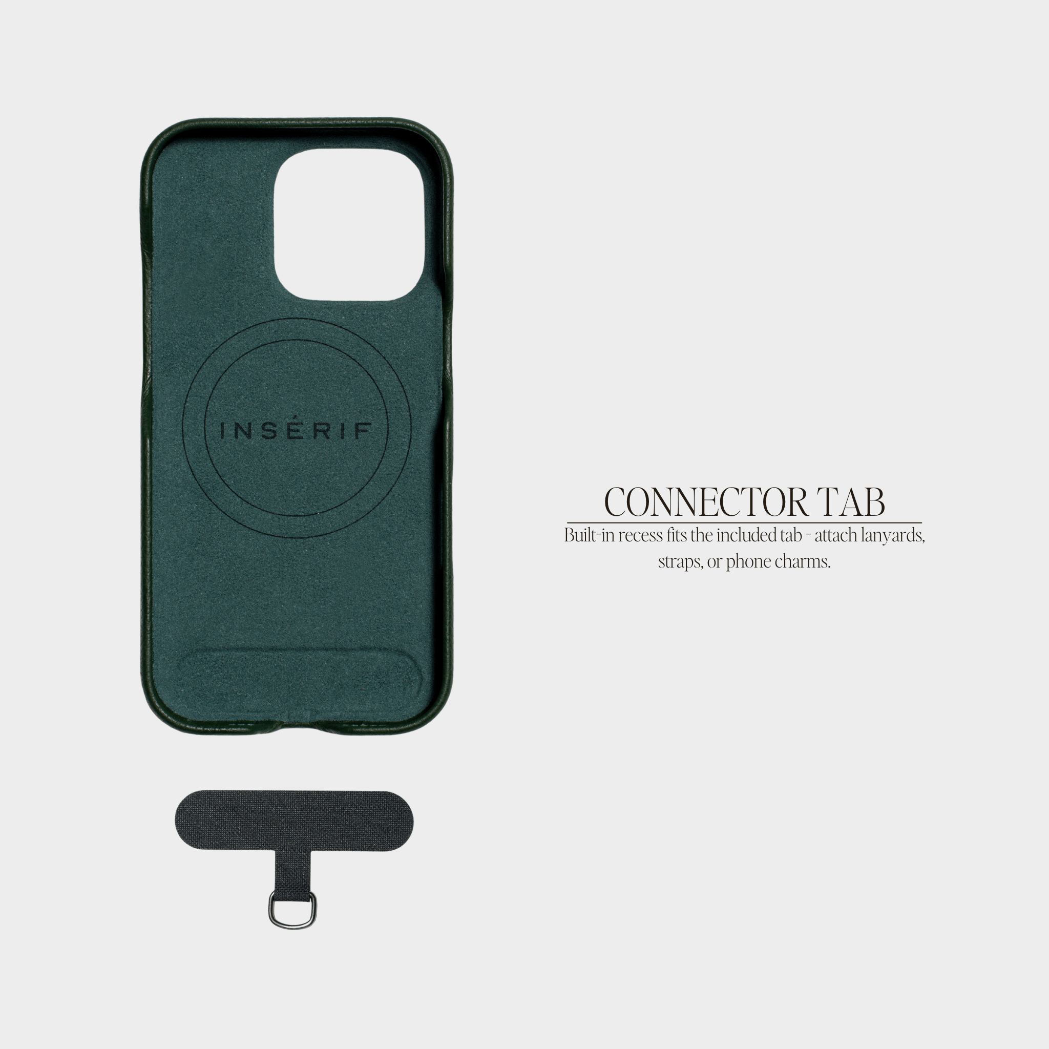 Dark Green MagSafe Pebble Leather Personalized Case