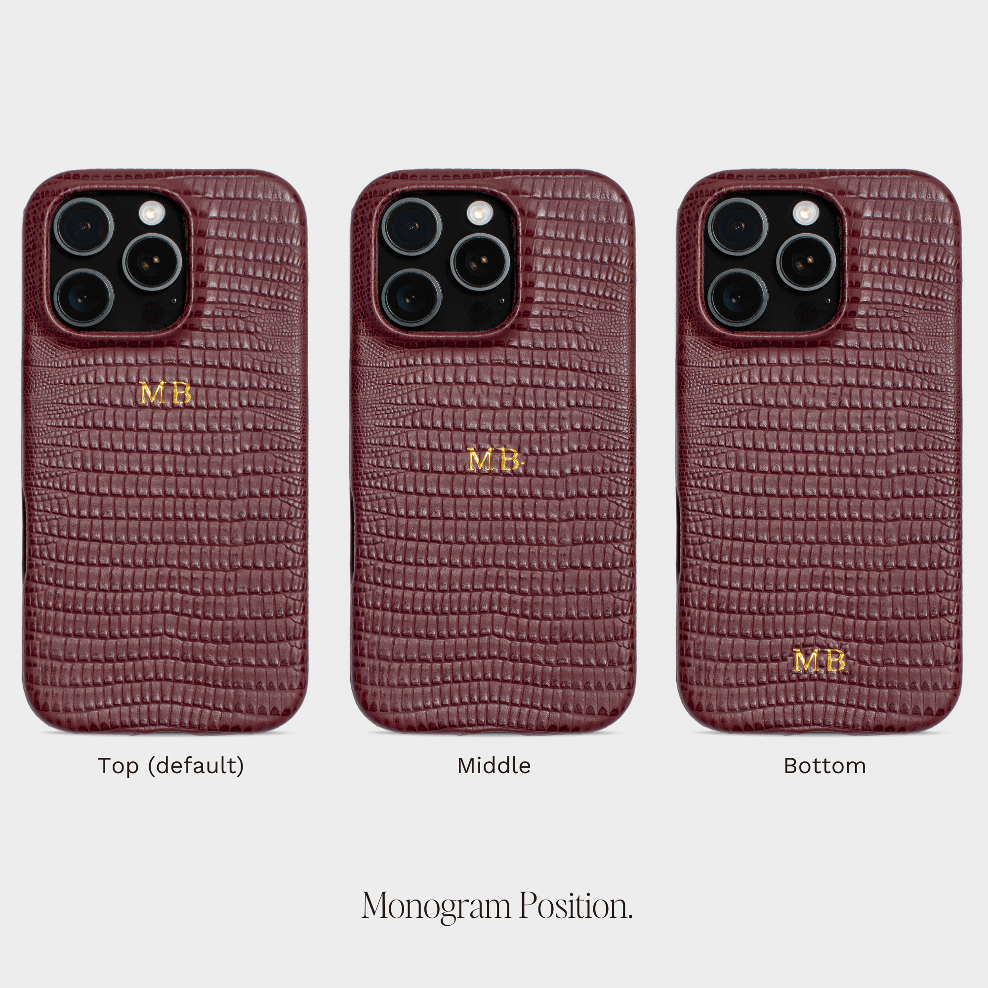 Burgundy MagSafe Lizard Leather Personalized Case
