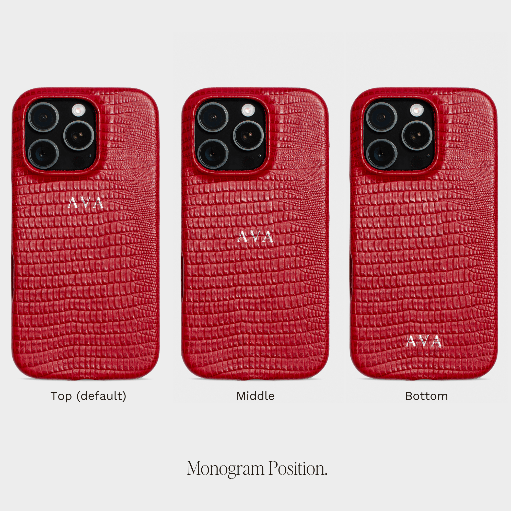 Violet Red MagSafe Lizard Leather Personalized Case