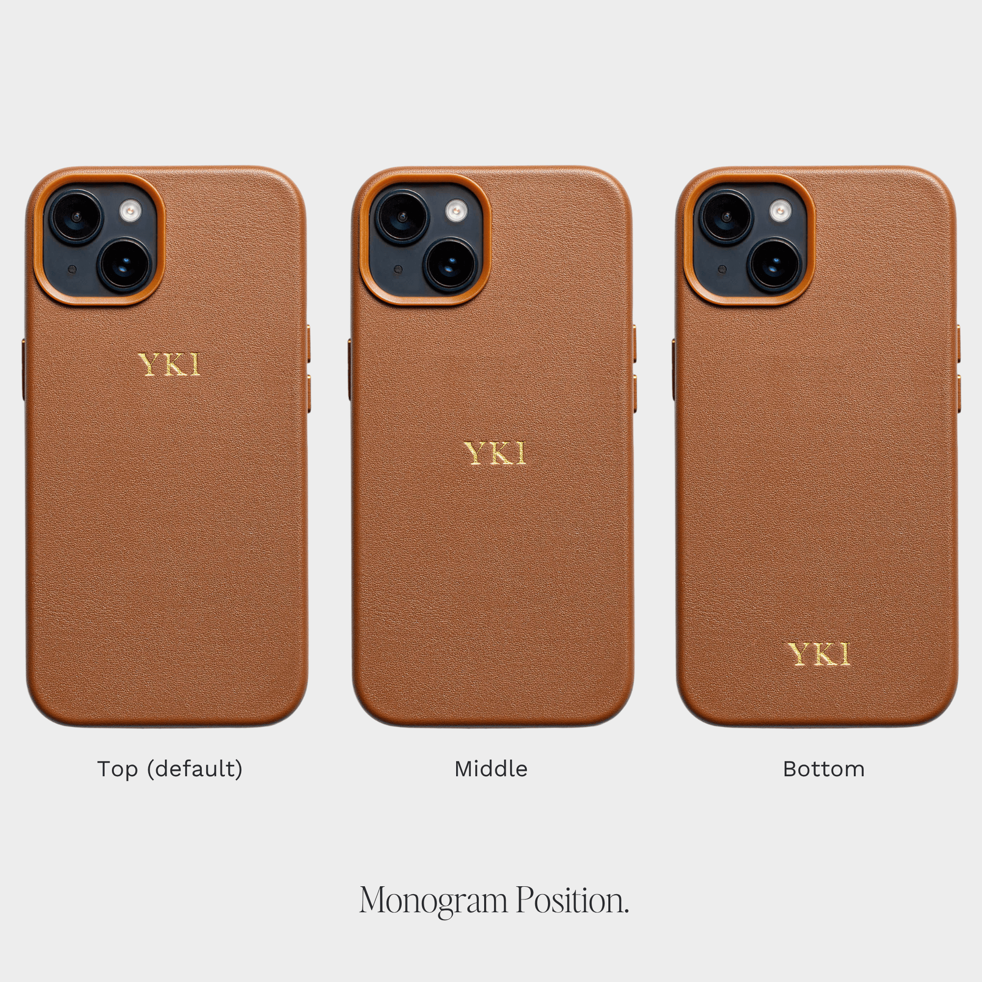 Brown MagSafe Grain Texture Personalized Case