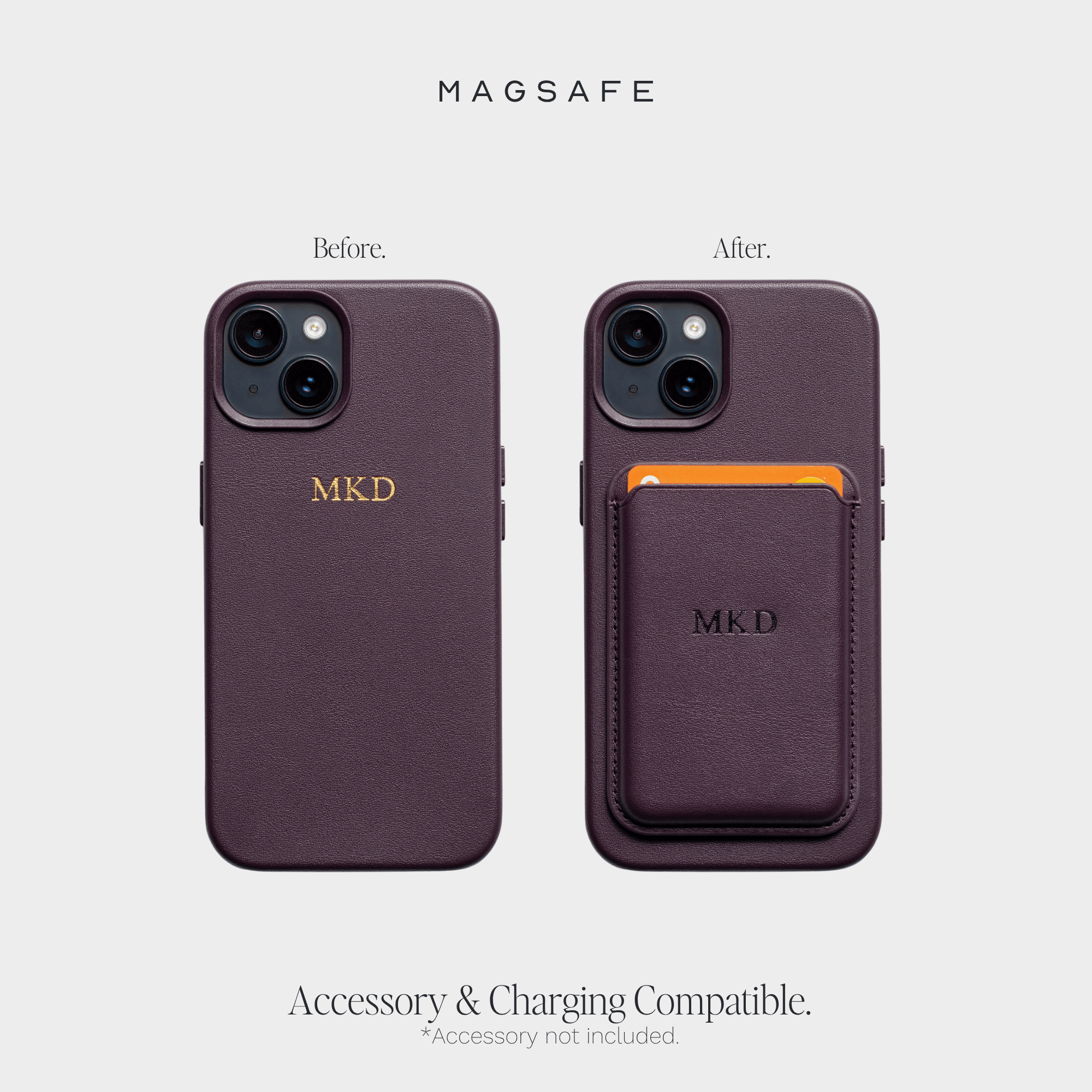 Purple MagSafe Grain Texture Personalized Case