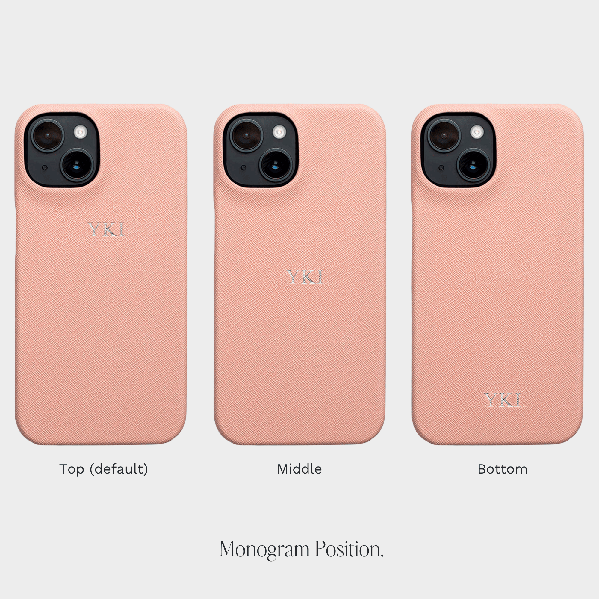 Pink Saffiano Texture Personalized Snap Case