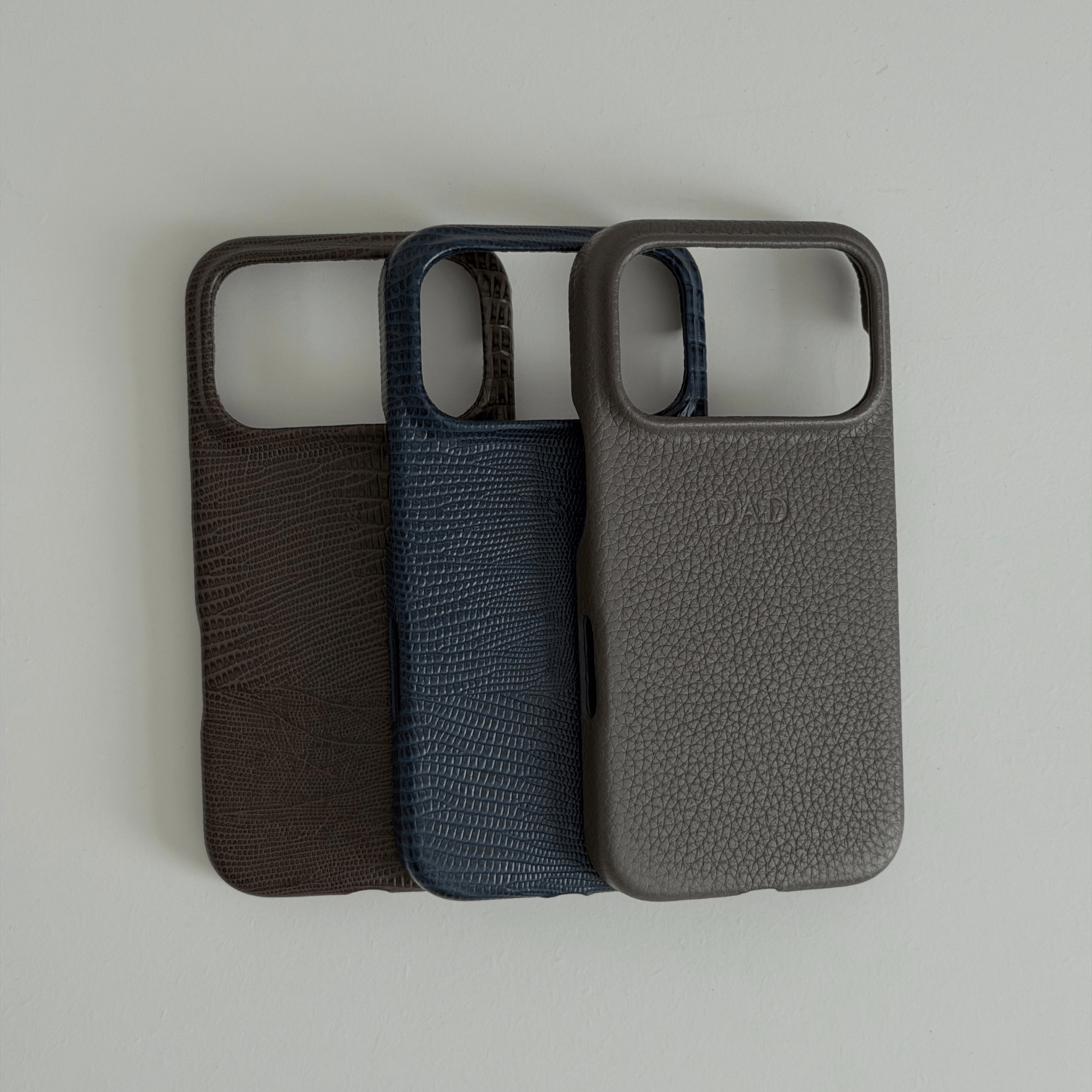 Navy MagSafe Lizard Leather Personalized Case