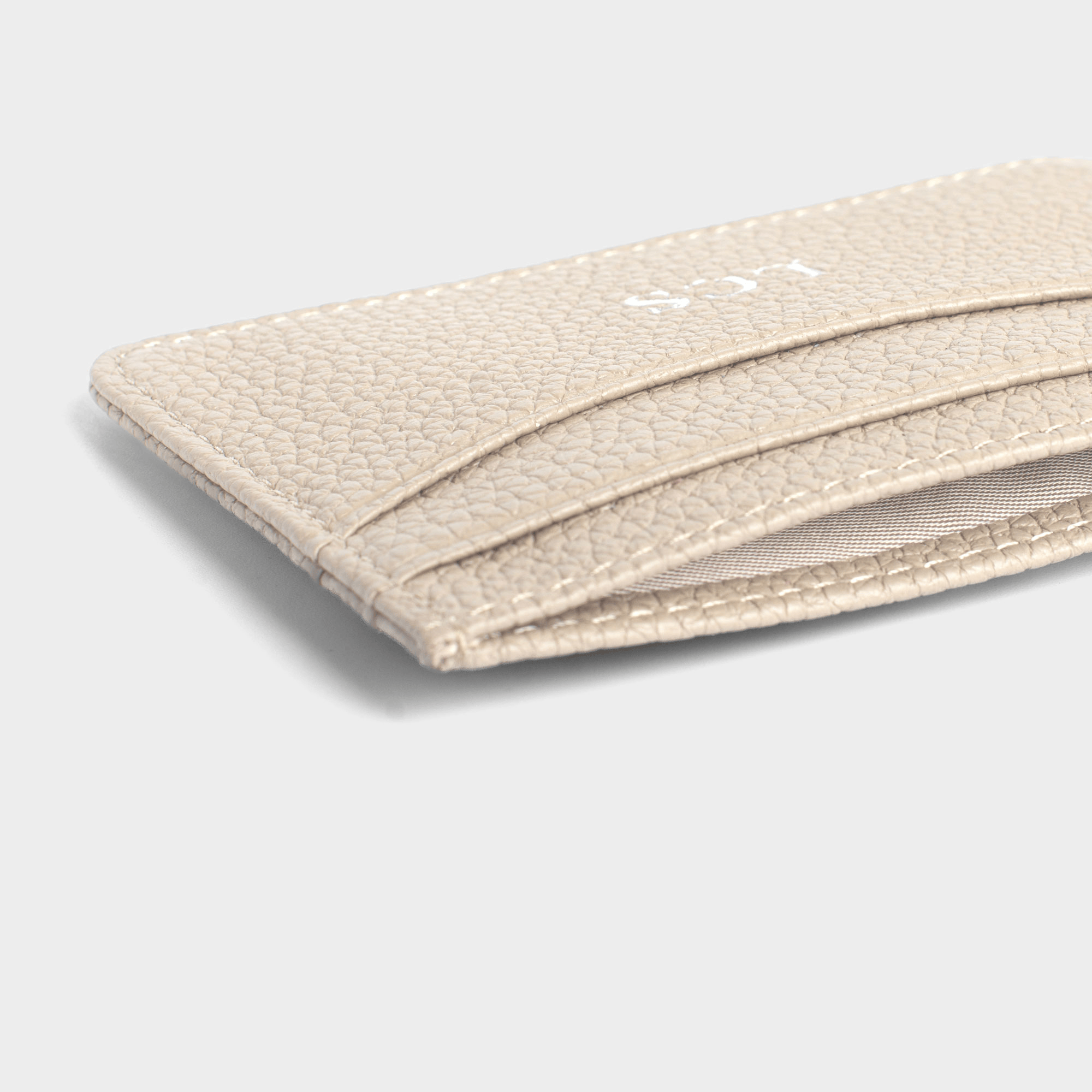 White Pebble Leather Personalized Card Holder