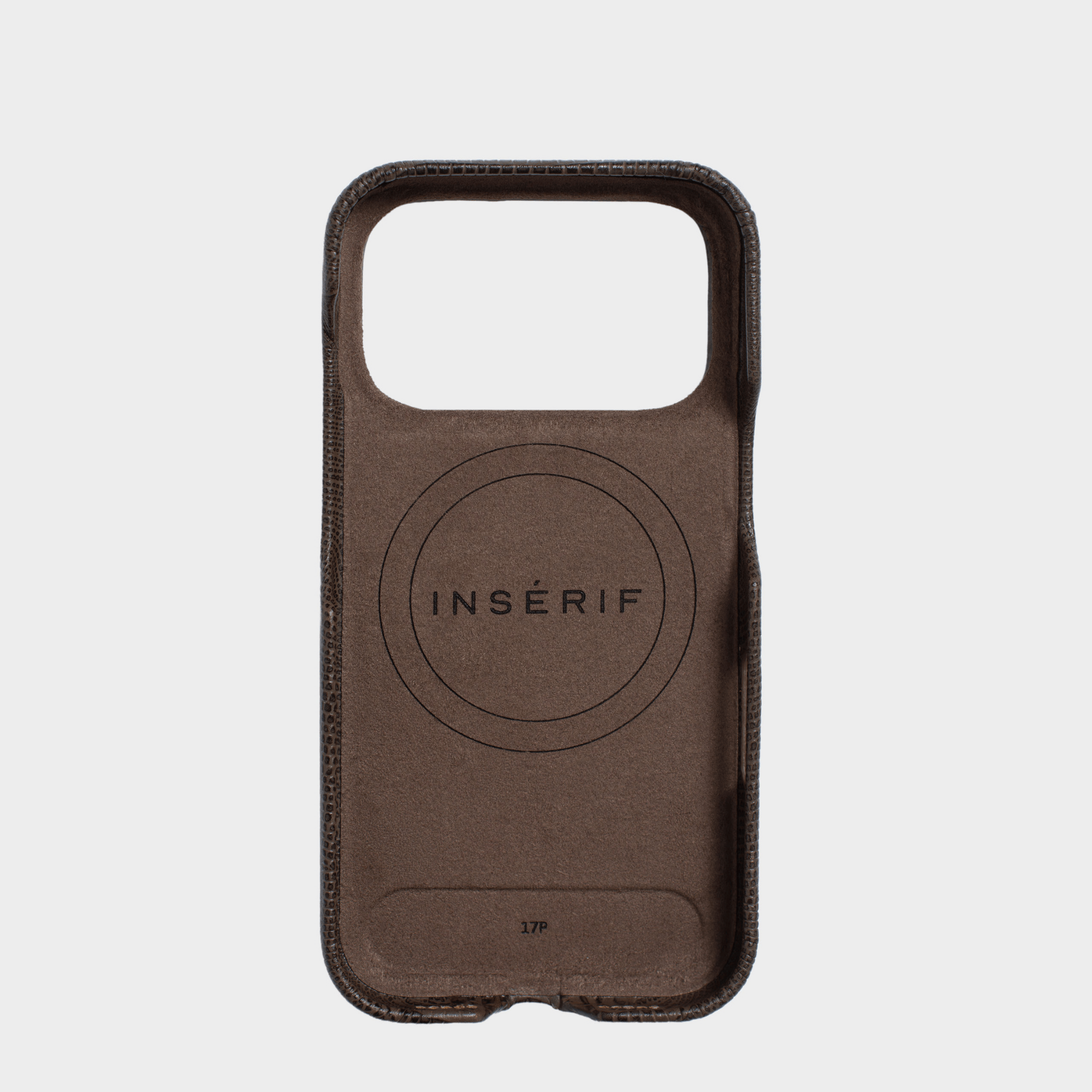 Dark Brown MagSafe Lizard Leather Personalized Case