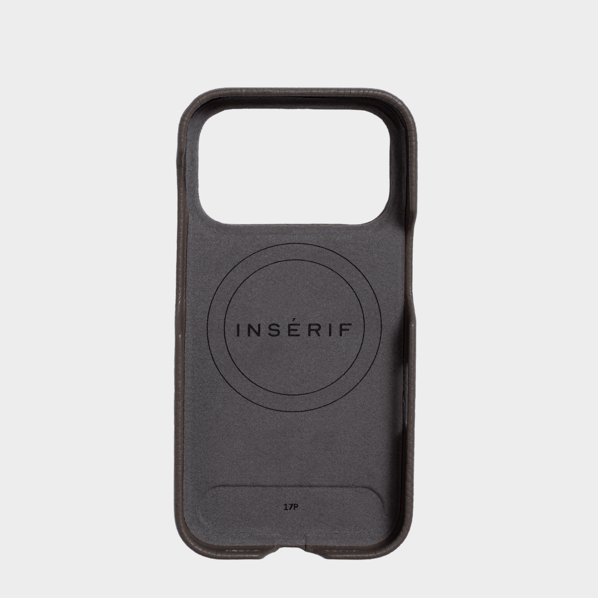 Grey MagSafe Pebble Leather Personalized Case