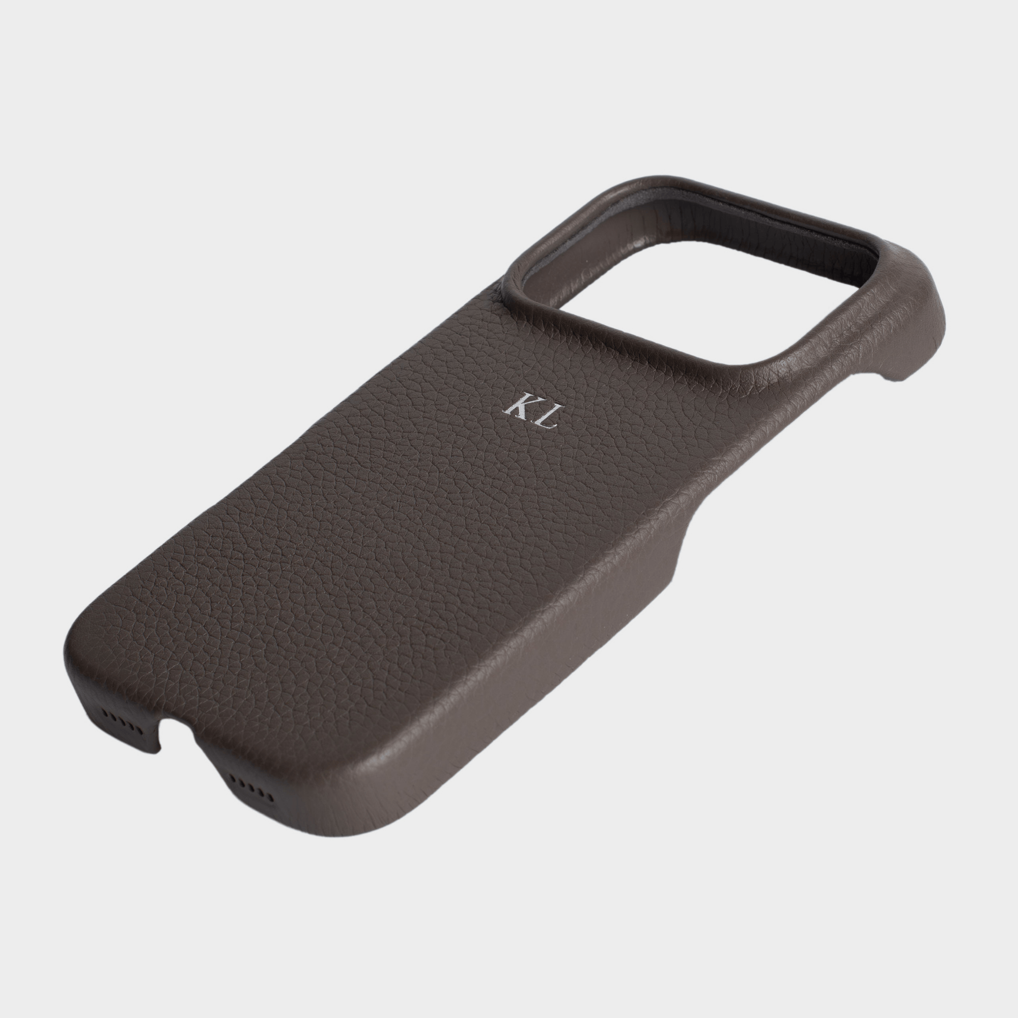 Grey MagSafe Pebble Leather Personalized Case